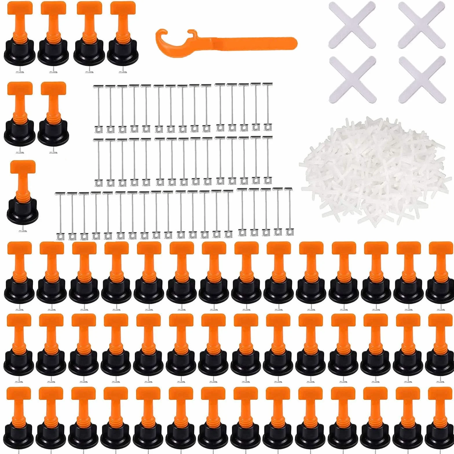 Distanziatori per Piastrelle 1,5 mm 50 Pcs Aghi in Acciaio 100 Pcs Croce con Chiave Speciale