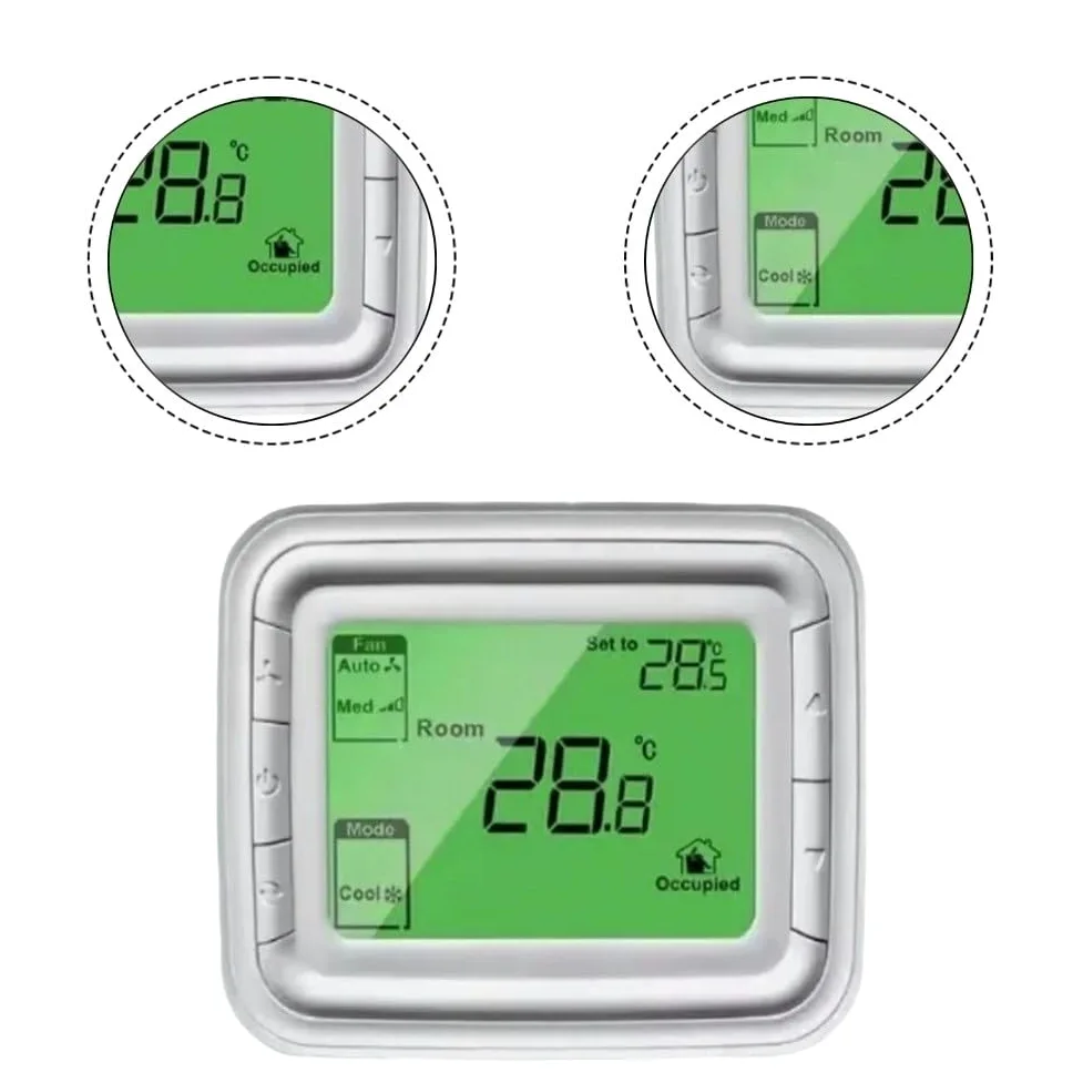 Termostato programmabile con display LCD per termosifone, controllo valvola AC220V, verde