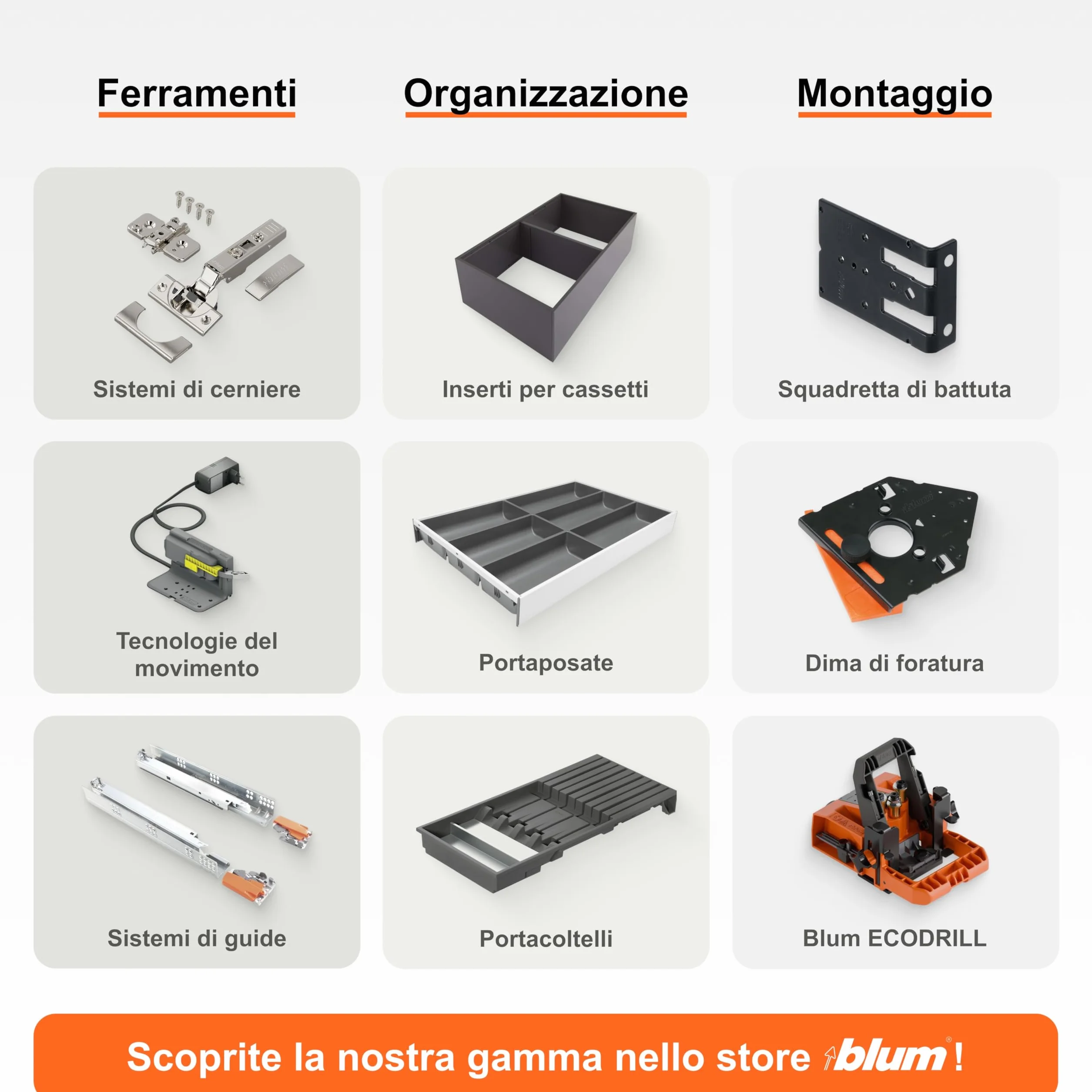 BLUM CLIP TOP BLUMOTION - 2 cerniere per mobili a 110°, dritte con molla, viti, arresto angolare + clip blu, piastra di montaggio a croce eccentrica, acciaio, viti, distanza 0 mm