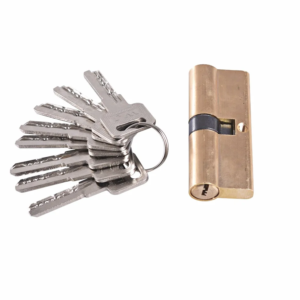 Cilindro Serratura,Cilindro per Porta Pure Rame Block Block Core 115mm Cilindro Cylinder AB Key Anti-Theft Entrance Brass Porta Lock Single Row Marble Block Core (Size : 5pcs 115(32.5x82.5))