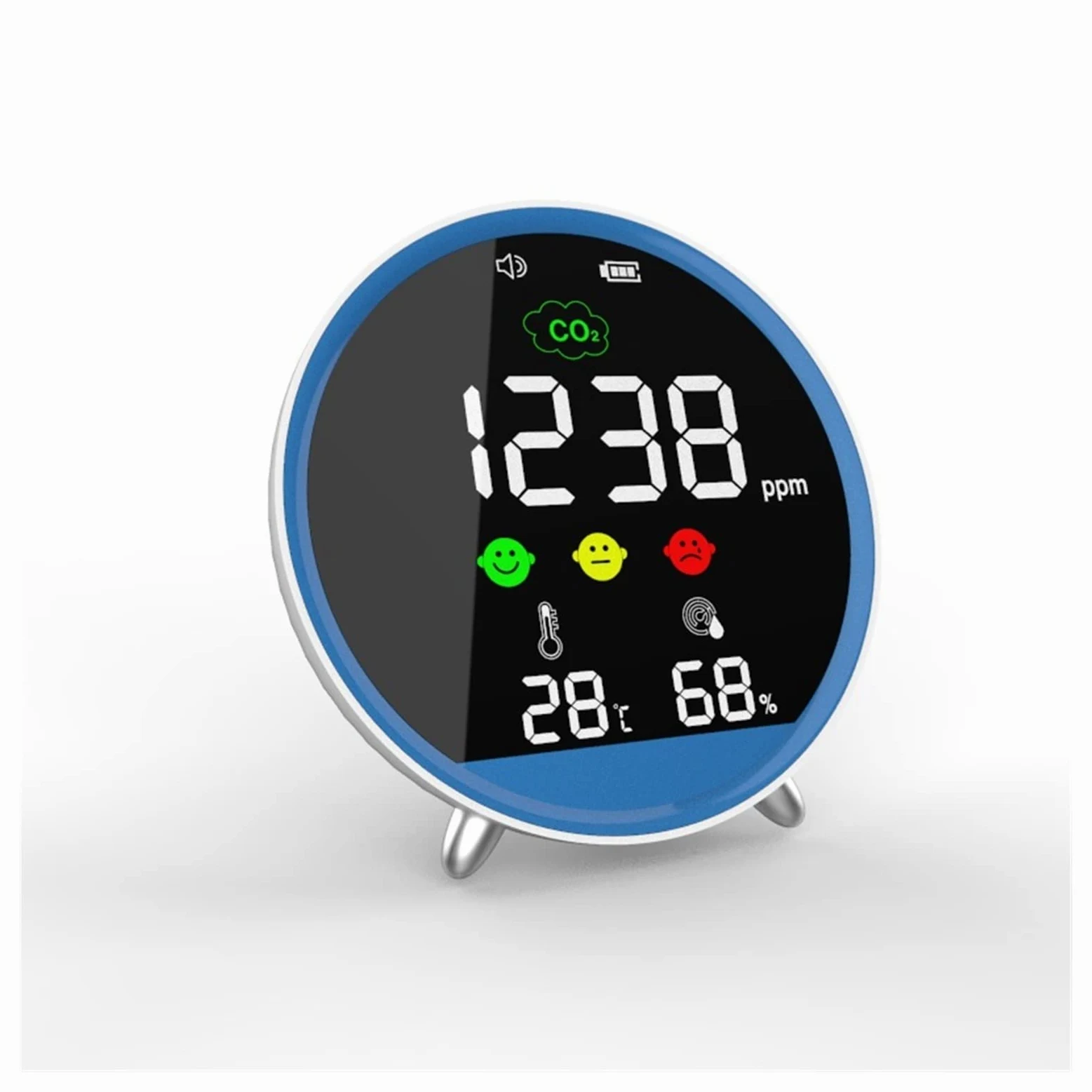 Monitor gas, rilevatore perdite gas, Rilevatore di anidride carbonica CO2 Rilevatore di qualità d-ell'aria della temperatura e de-ll'umidità del rivelatore CO2 Allarme di concentrazione per casa, camp