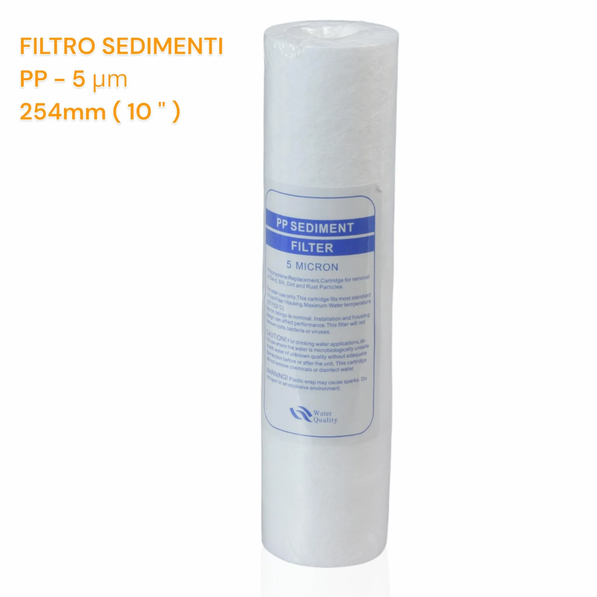 Filtro Acqua Potabile 2X KIT TRE CARTUCCE (6 PEZZI) FILTRO SISTEMA FILTRAZIONE ACQUA SEDIMENTI + CARBONI ATTIVI 10" 5 μm PER DEPURATORE SOTTO LAVELLO