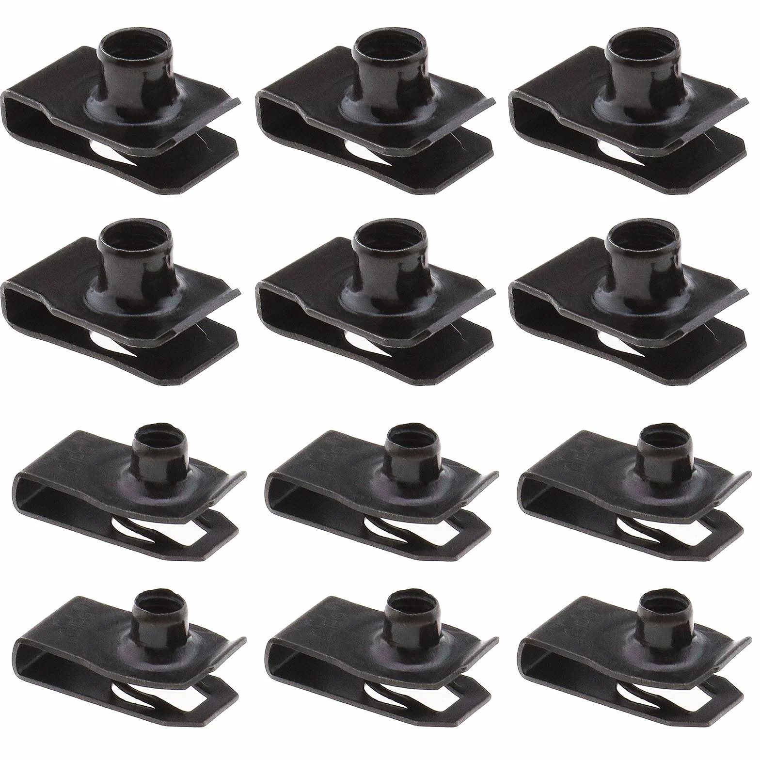 Metallo M6 M8 Lug U Dado Camino U Dadi Pannello Di Fissaggio Nero 20 Pezzi