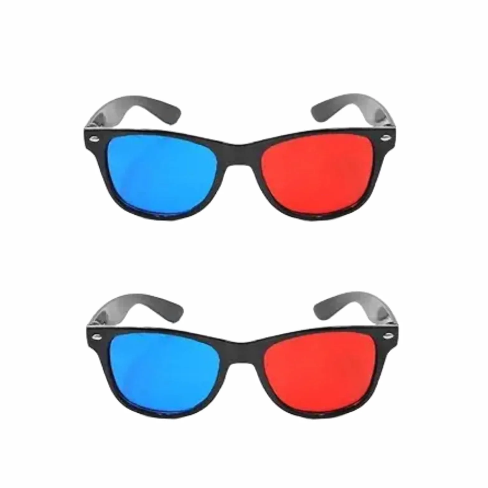 2 occhiali 3D universali rossi e blu per TV cinematografici, 3D, occhiali 3D, per videogiochi, per film 3D, occhiali 3D, design semplice e leggero, accessori per occhiali 3D