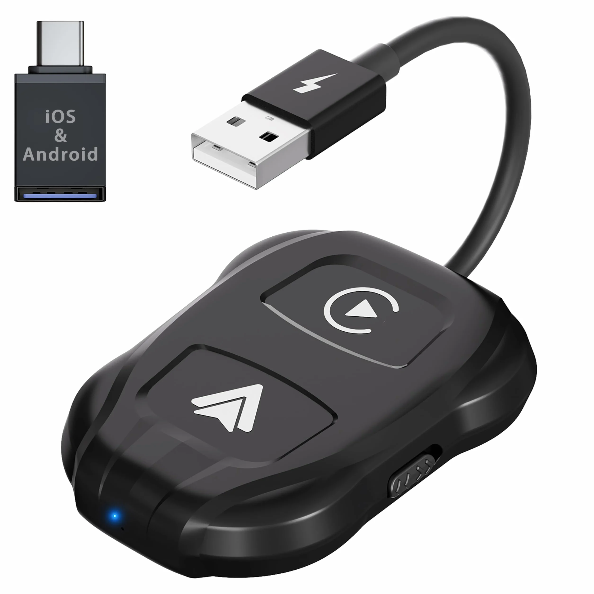2025 CarPlay Wireless ios & Android Auto Wireless Adattatore [2-in-1], Adattatore Converti Wired in Wireless Android Auto Wireless per Auto con Funzione Carplay o Android Auto, connessione automatica