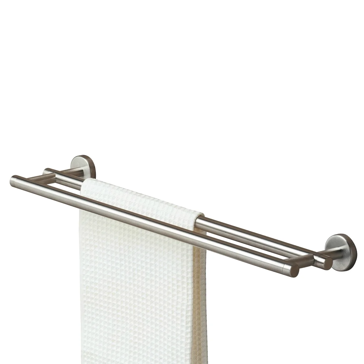 Tiger Boston Portasciugamani Doppio, Acciaio Inox Spazzolato, 58,1 x 5 x 13 cm