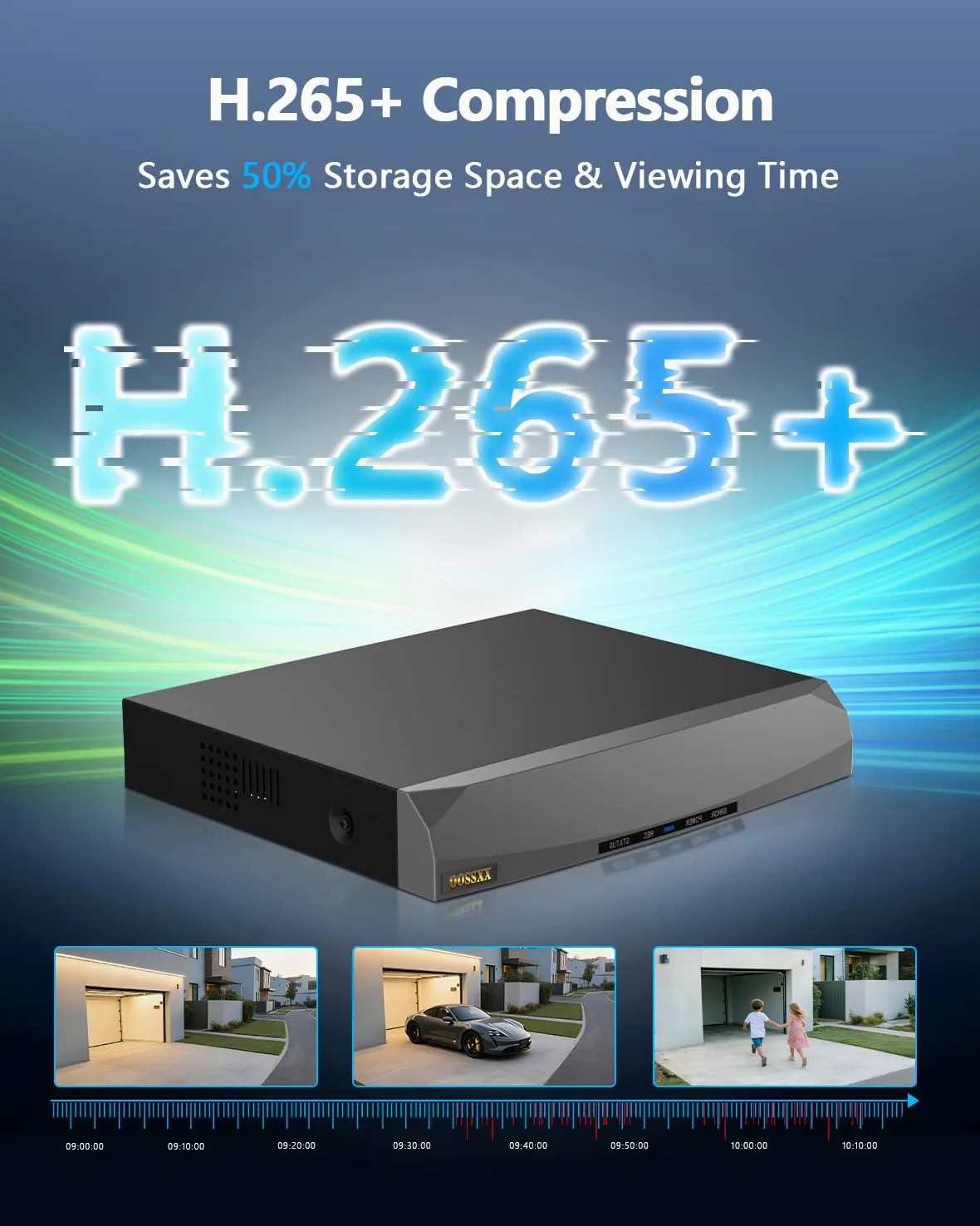 OOSSXX videoregistratore di rete di POE NVR di sicurezza di 8.0/4K Megapixel, nessun HDD | Supporta telecamere IP fino a 8 MP/4K, disco rigido da massimo a 8 TB, accesso remoto app gratuito, senza canone mensile