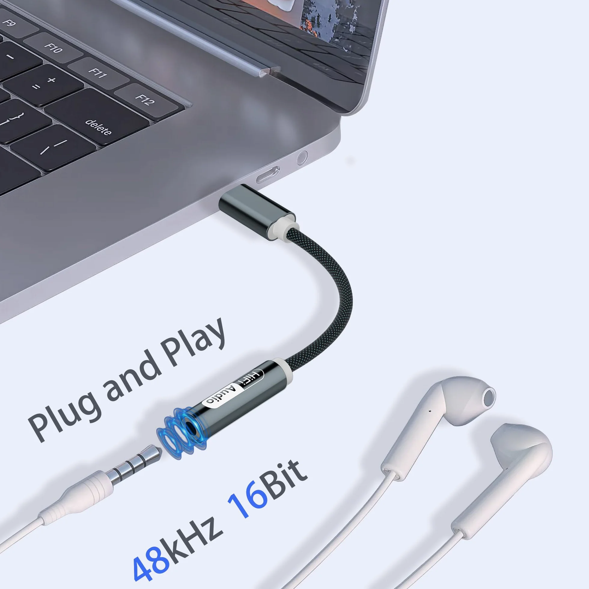 YISH Adattatore USB C Jack 3.5mm：Audio Aux USB Tipo C a Jack Adattatore con Chip DAC per 3.5mm Cuffie Compatibile con iPhone 17 16 15 Pro Max Air Samsung Galaxy S26 S25 S24 S23 Ultra iPad MacBook Pro