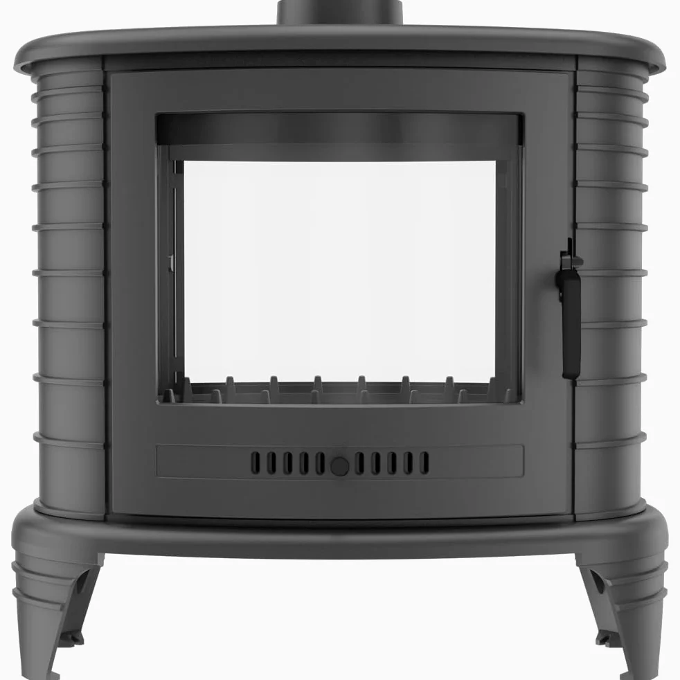 KRATKI Stufa a legna in ghisa KOZA K8 9,9 kW Ø150 tunnel A Stufe Svedesi | Ghisa nero, efficienza 75,2%, classe A. Ecodesign.; Gamma di potenza 5-11kW; combustione efficiente; basse emissioni