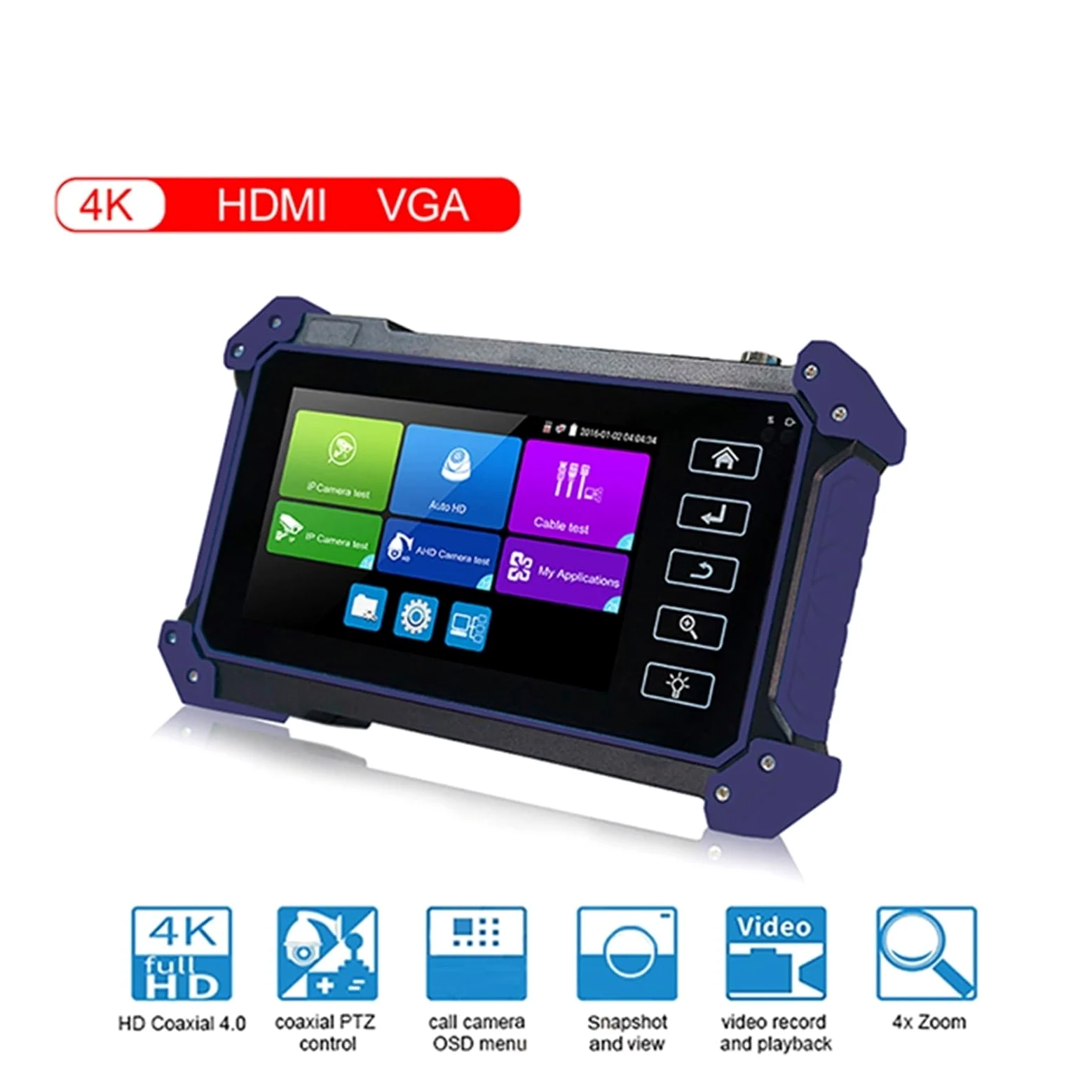 CCTV Tester, Tester IPC CCTV AHD CVI TVI SDI Test Telecamera IP 4K Tracciante Cavo Ingresso HDMI PTZ VGA