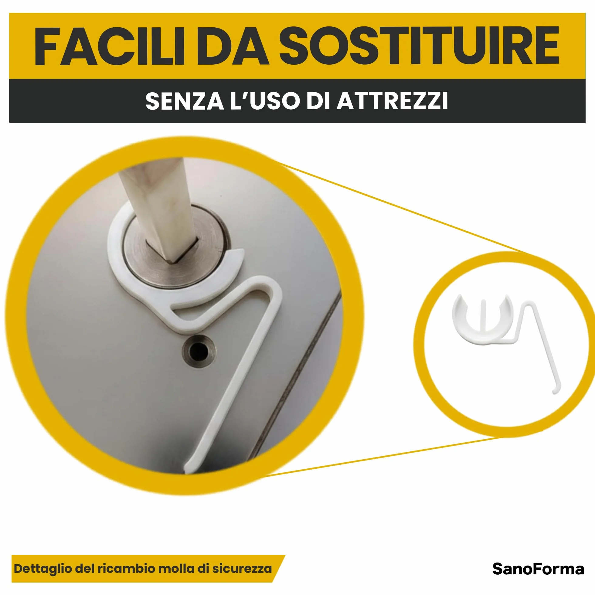 SANOFORMA Ricambio Molla di Sicurezza Compatibile con Geberit 81658091 816580931 Set 1 pezzo Made in Italy