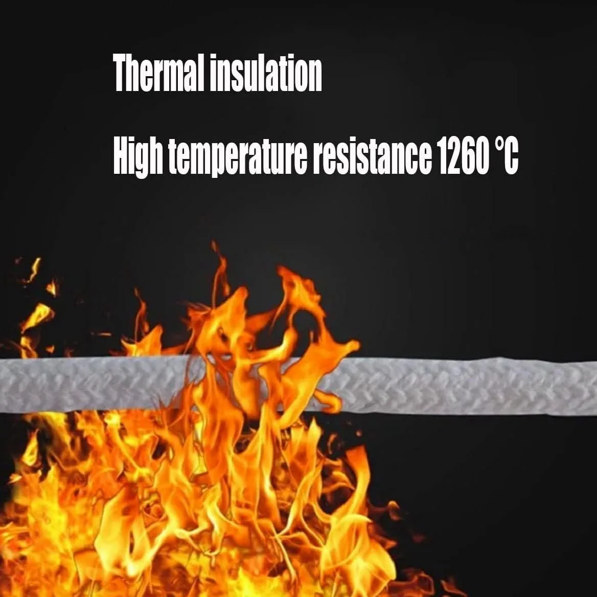 Filo di tenuta in fibra di ceramica intrecciata, quadrato, lunghezza 5 m, spessore 6-50 mm, resistente al calore, come guarnizione di ricambio per porte del radiatore, stufe | Diametro: 50 mm