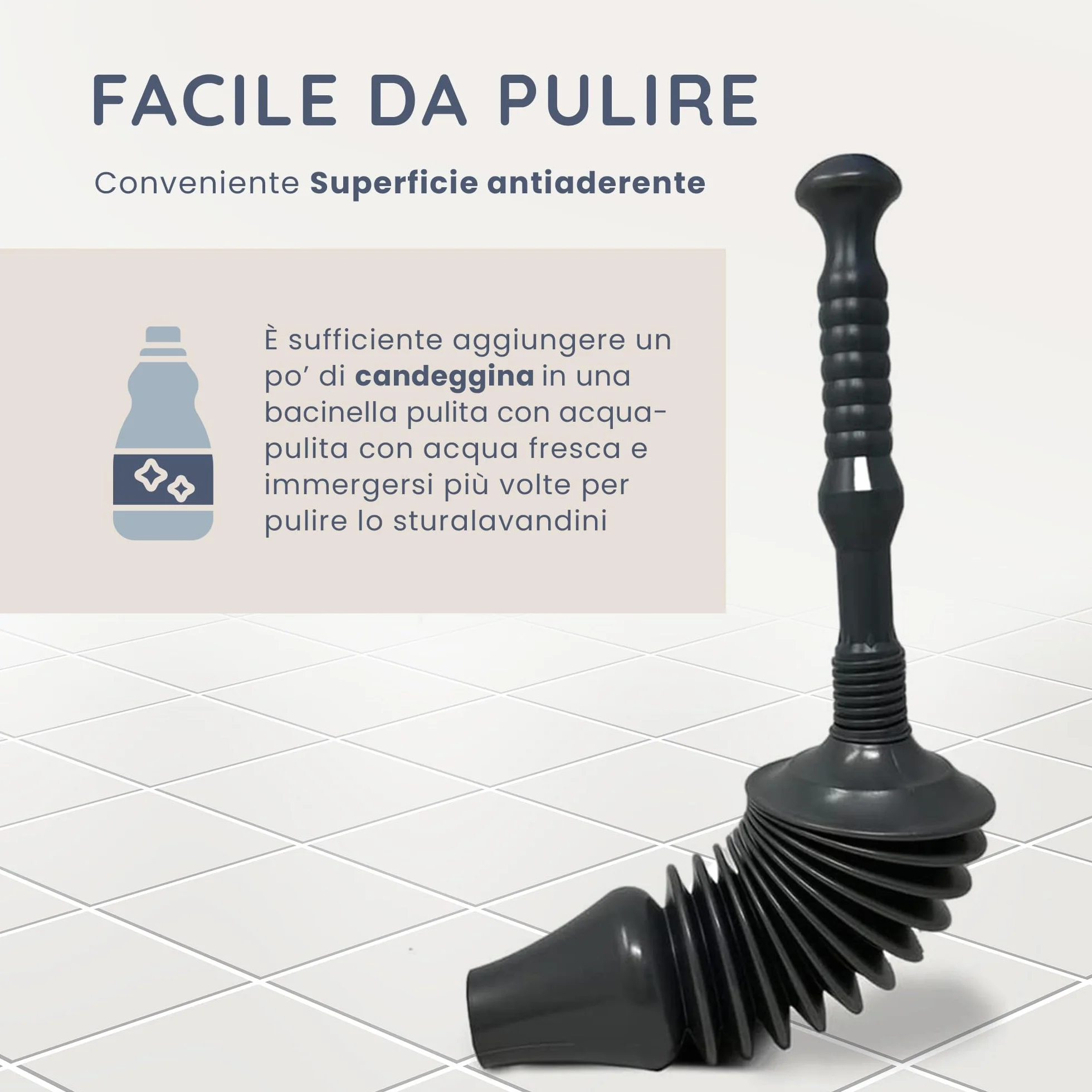 CUQOO Pulitore flessibile per WC con testa, potente, per bagno cucina lavandini vasca doccia