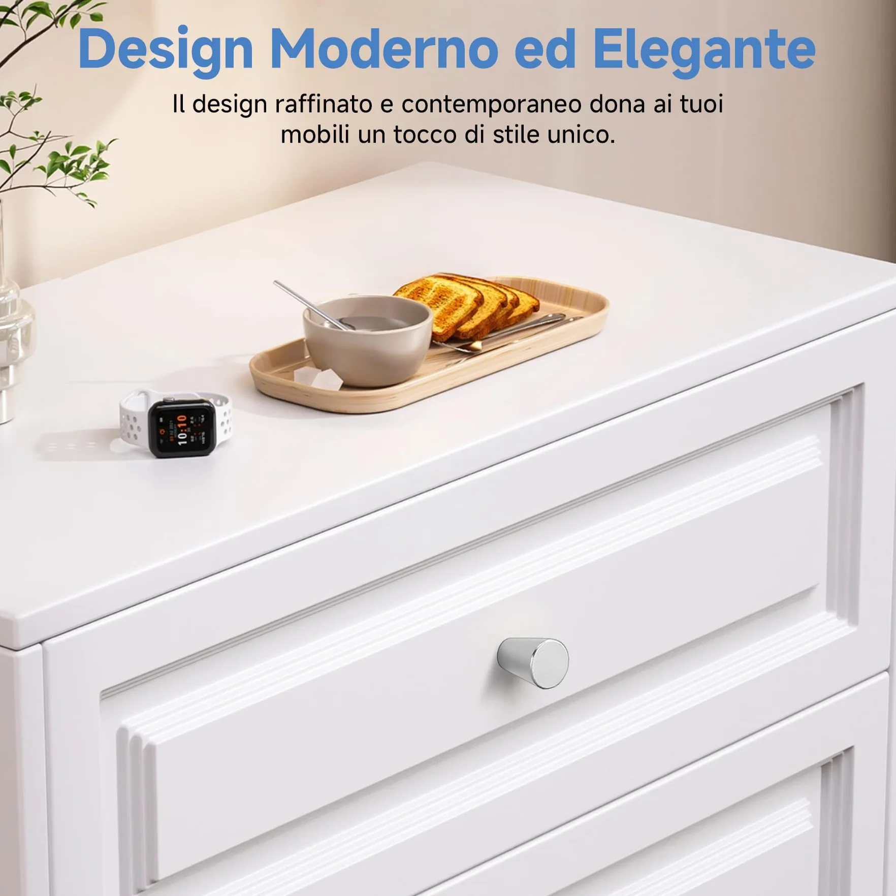 Pomelli per Mobili in Alluminio Opaco – Maniglie Rotonde per Cassetti con Viti, Stile Moderno per Armadi Cucina, Bagno (Argento)