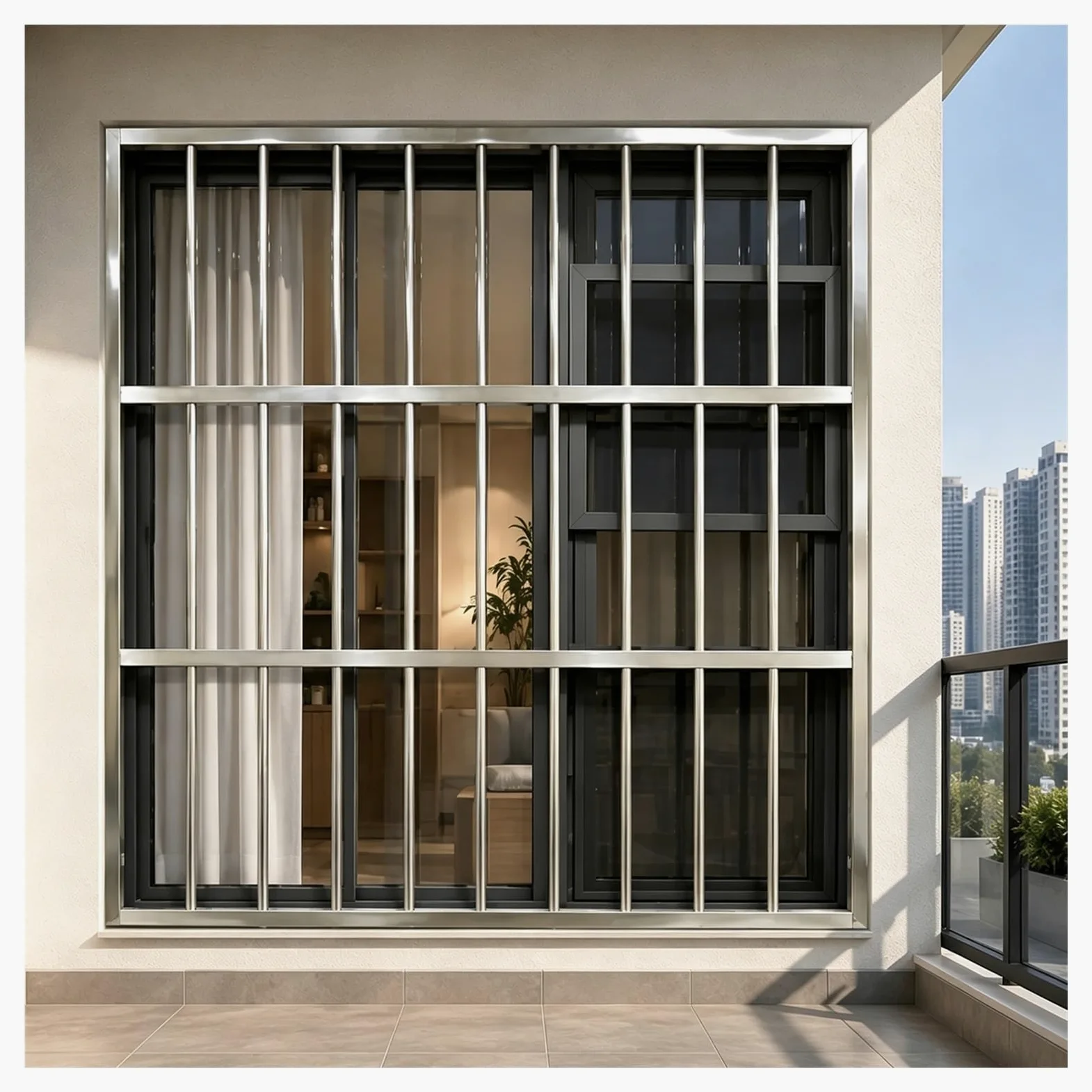Inferriate per Finestre Barre di Sicurezza Antifurto in Metallo per Finestre | Barriera Di Sicurezza Personalizzabile Per Finestre, Larghezze 65-180 Cm, Ideale Per Uffici, Scuole E Resort