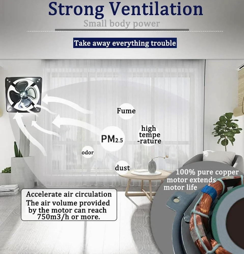 Ventola Estrazione aria Industriale Extractor ventilazione ventilatore di scarico industriale ventole di estrattore a basso rumore ventola ventilatore for ventilazione for il bagno del bagno in cucina