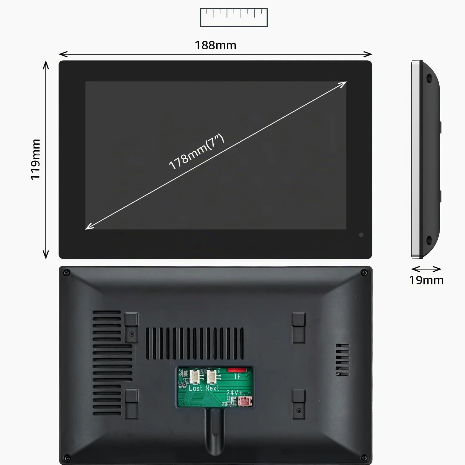 Videocitofono con monitor touch da 7 pollici, compatibile SOLO con i sistemi di videocitofonia KW02-IP7, KW06-IP7, KW02-IP10, KW07-IP7-kit 1080P