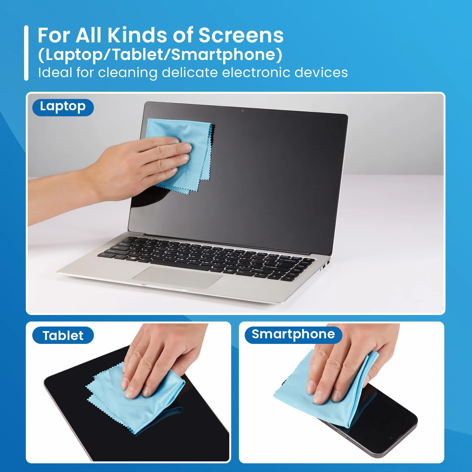 Ewent Kit di Pulizia per Schermi, Smartphone, iPad/Tablet, Occhiali, Lettori eBook, Monitor, Touchscreen e TV, 100 ml Detergente Spray + Panno in Microfibra (20x20cm), Senza Striature e Senza Strisce