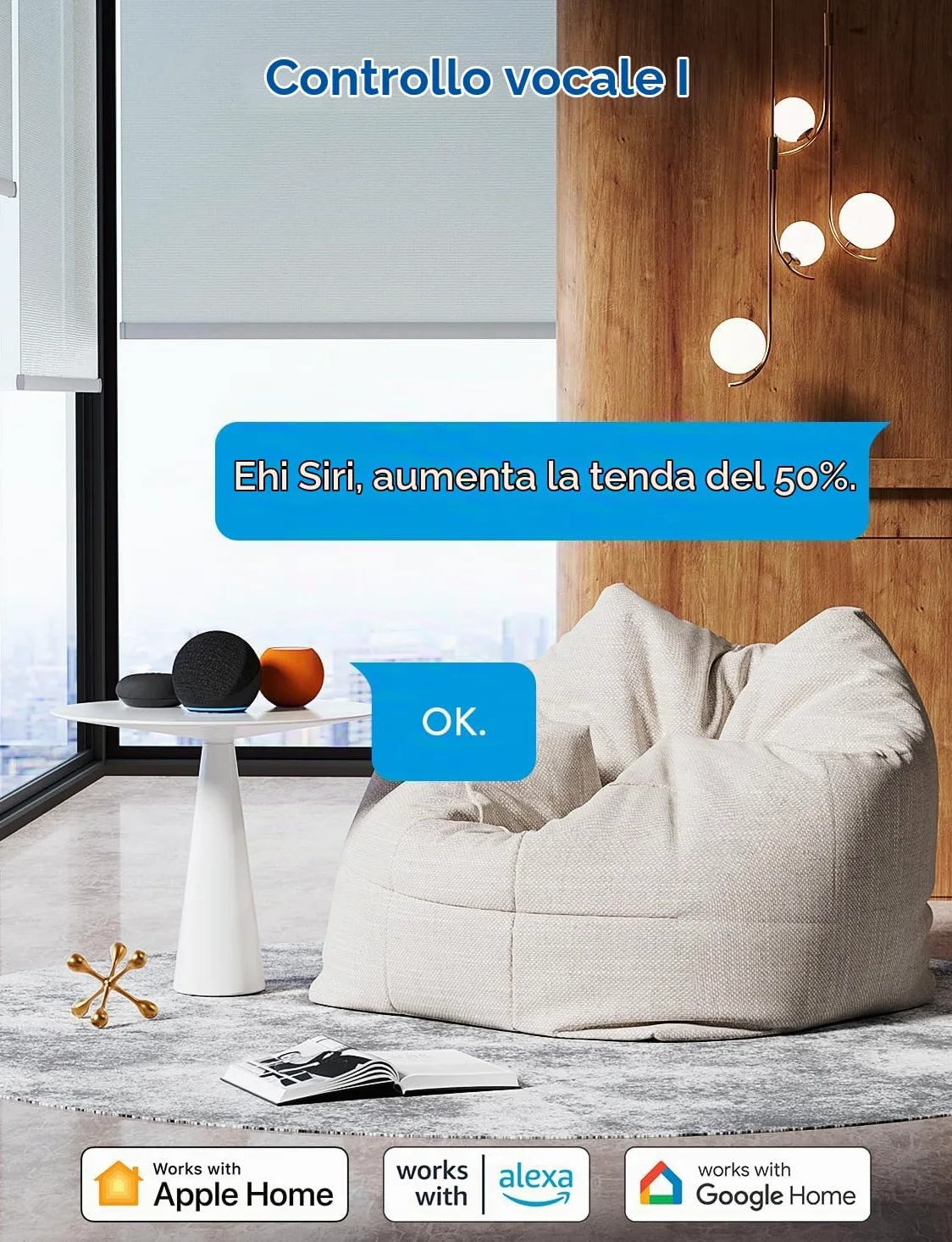 Meross Interruttore per tapparelle (è necessario un cavo neutro), set di 4 interruttori per tende da finestra compatibili con HomeKit, Alexa e Google Home, controllo vocale e telecomando