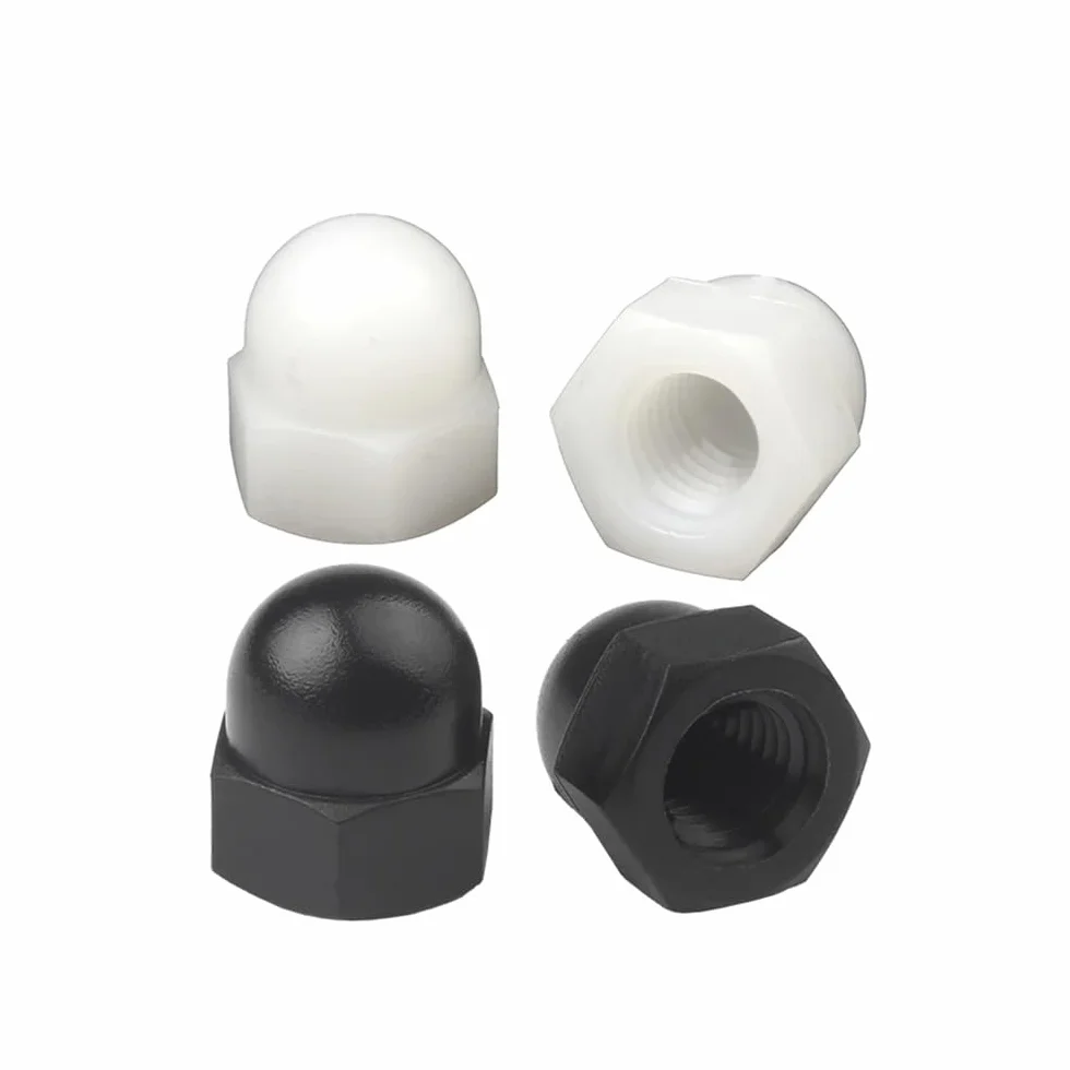 Nylon Ghianda Tappo A Cupola Dadi Plastica Esagonale M3-M20 Nero M6 20pcs