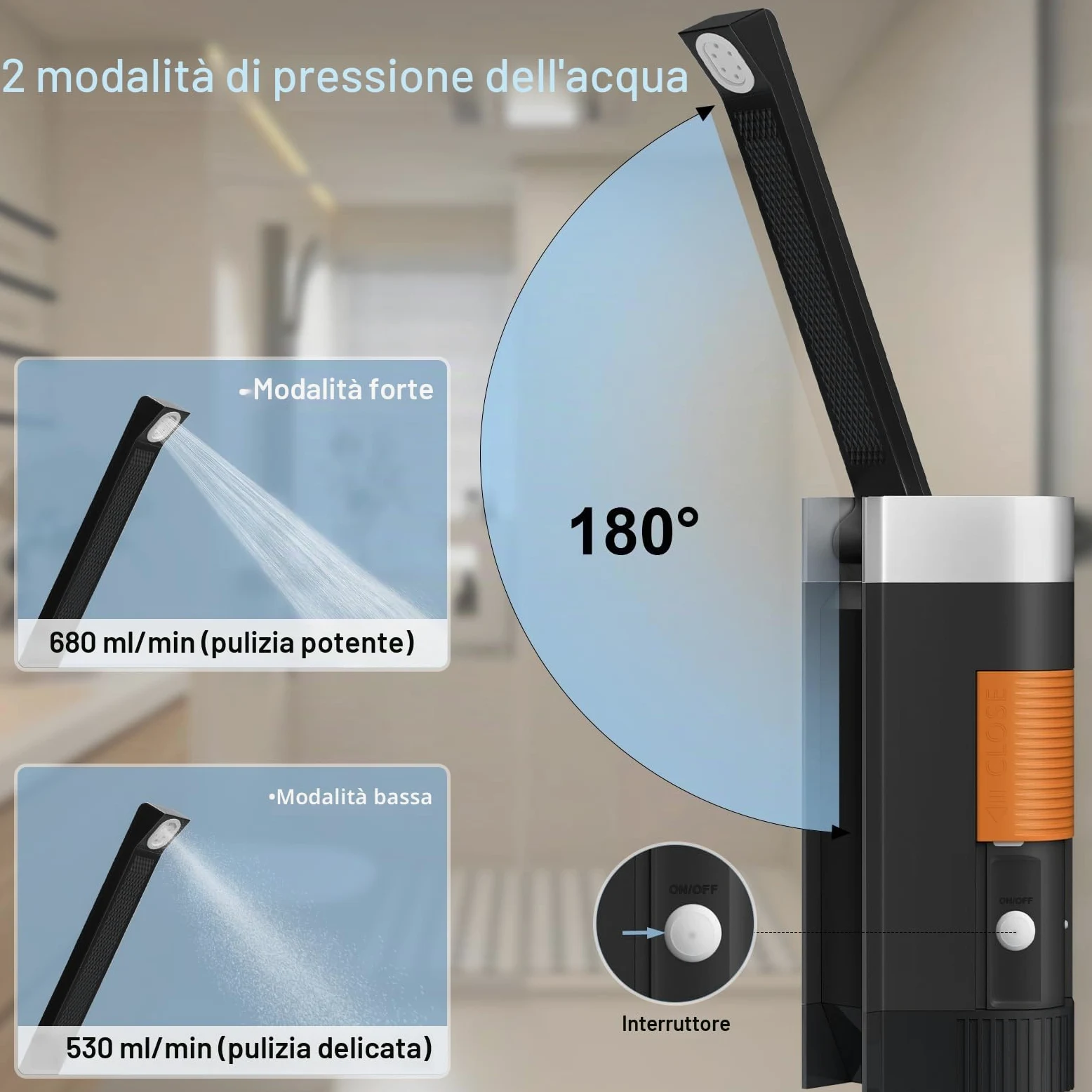 PChero Bidet da viaggio portatile, 400 ml, ricaricabile, IPX6, impermeabile, per la pulizia personale, lavaggio del bambino, cure postnatali, perineali ed emorroidi