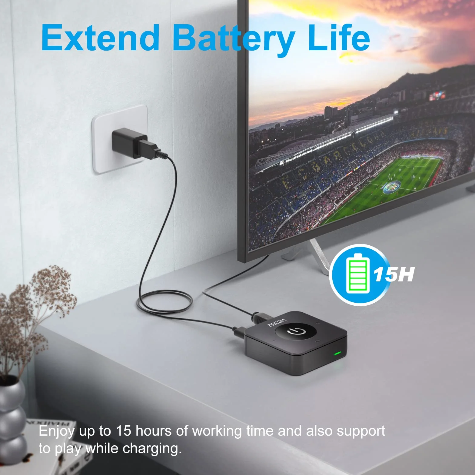 ZIOCOM Bluetooth 5.0 Trasmettitore Ricevitore, Adattatore Audio Wireless 2 in 1 per TV/PC/Casse e Impianto Stereo di Casa (Ottico, Aux 3,5 mm, RCA), Accoppia 2 Dispositivi Contemporaneamente