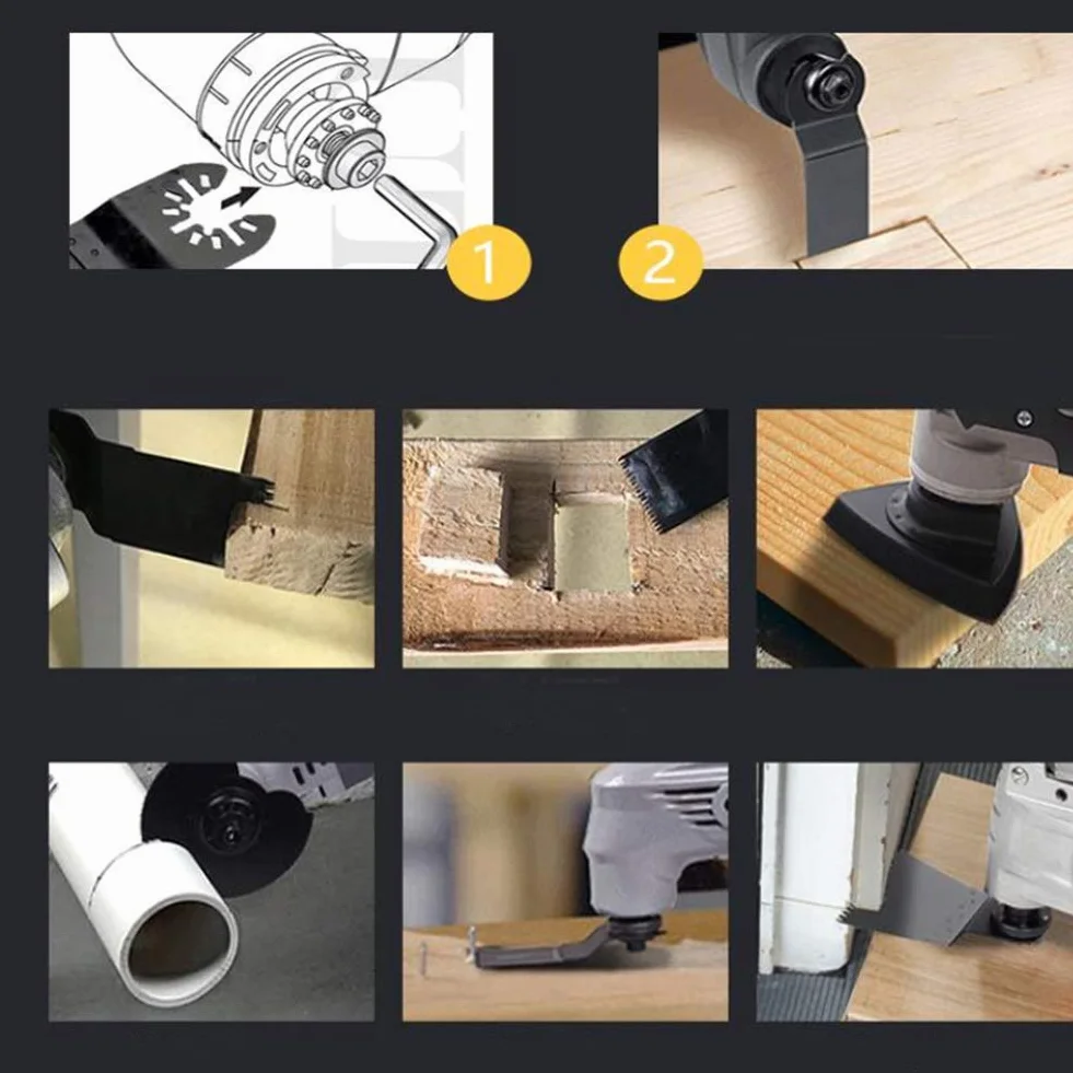 8 lame universali in acciaio al carbonio per taglio del legno, lame oscillanti per utensili multifunzione Fein, Dremel, Bosch, Makita, Dewalt