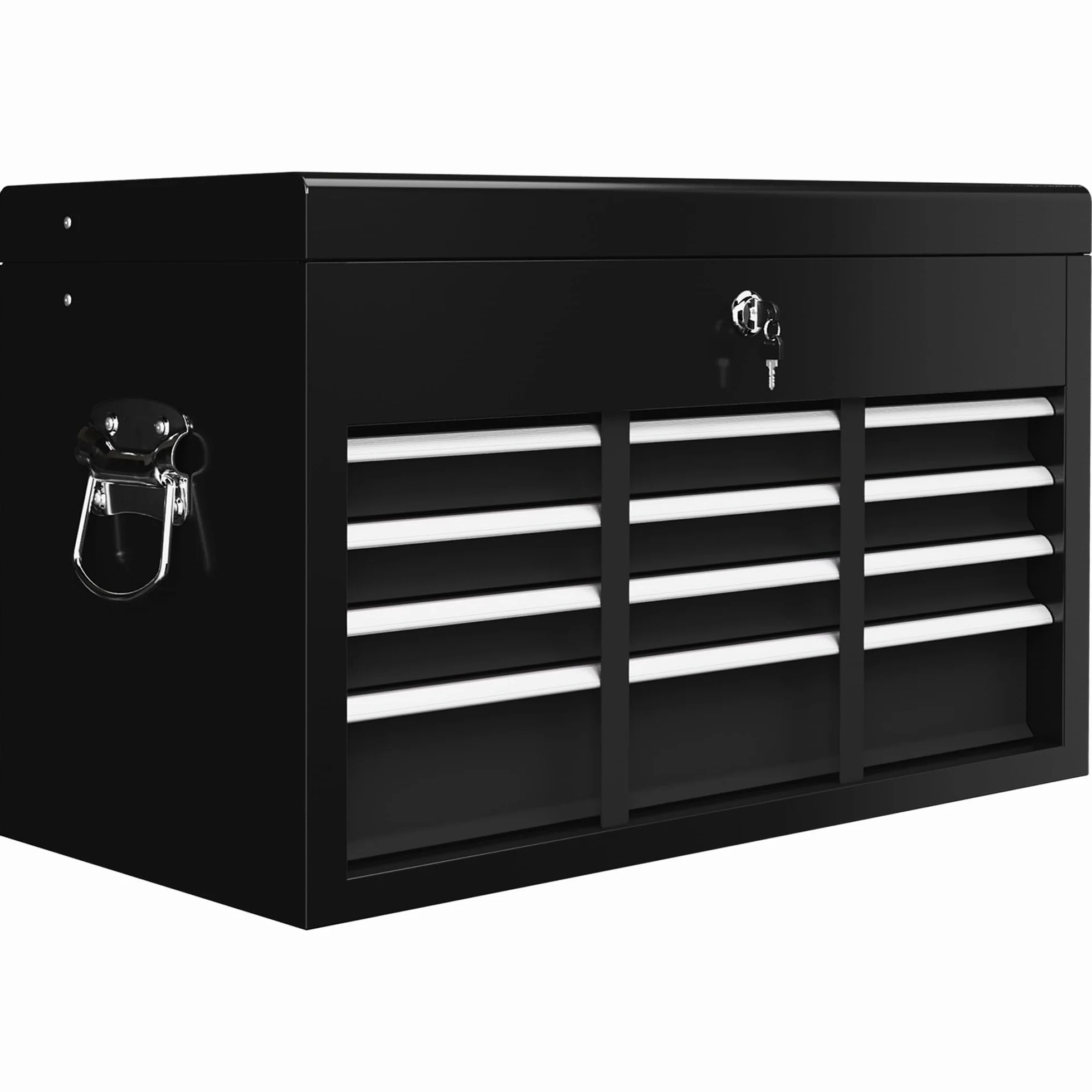 HOMCOM Cassetta Porta Attrezzi 6 Cassetti con Serratura, Acciaio Guide Sfera, 60x26x34 cm, Nero