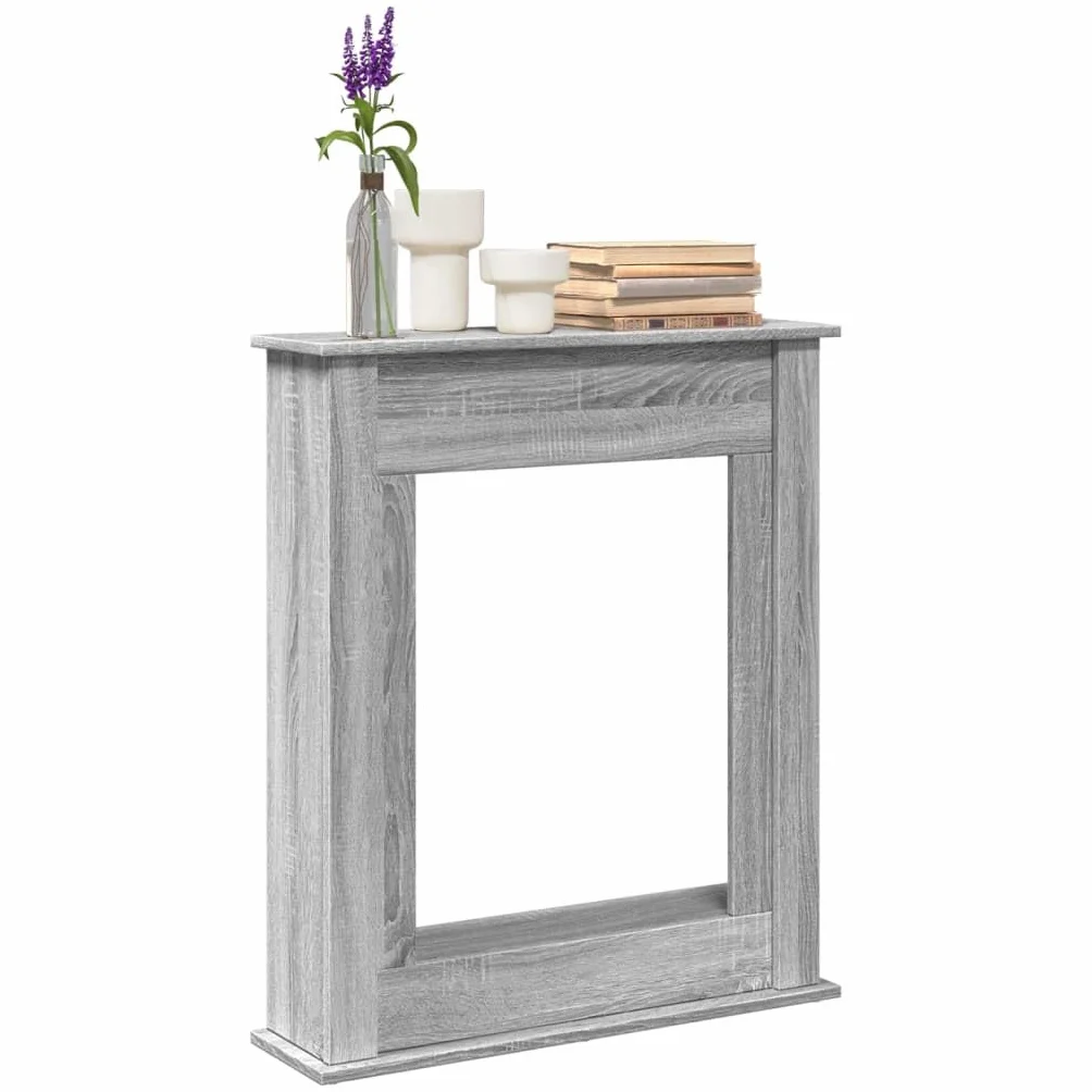 vidaXL Cornice per Camino Grigio Sonoma 75x20x87,5 cm Truciolato