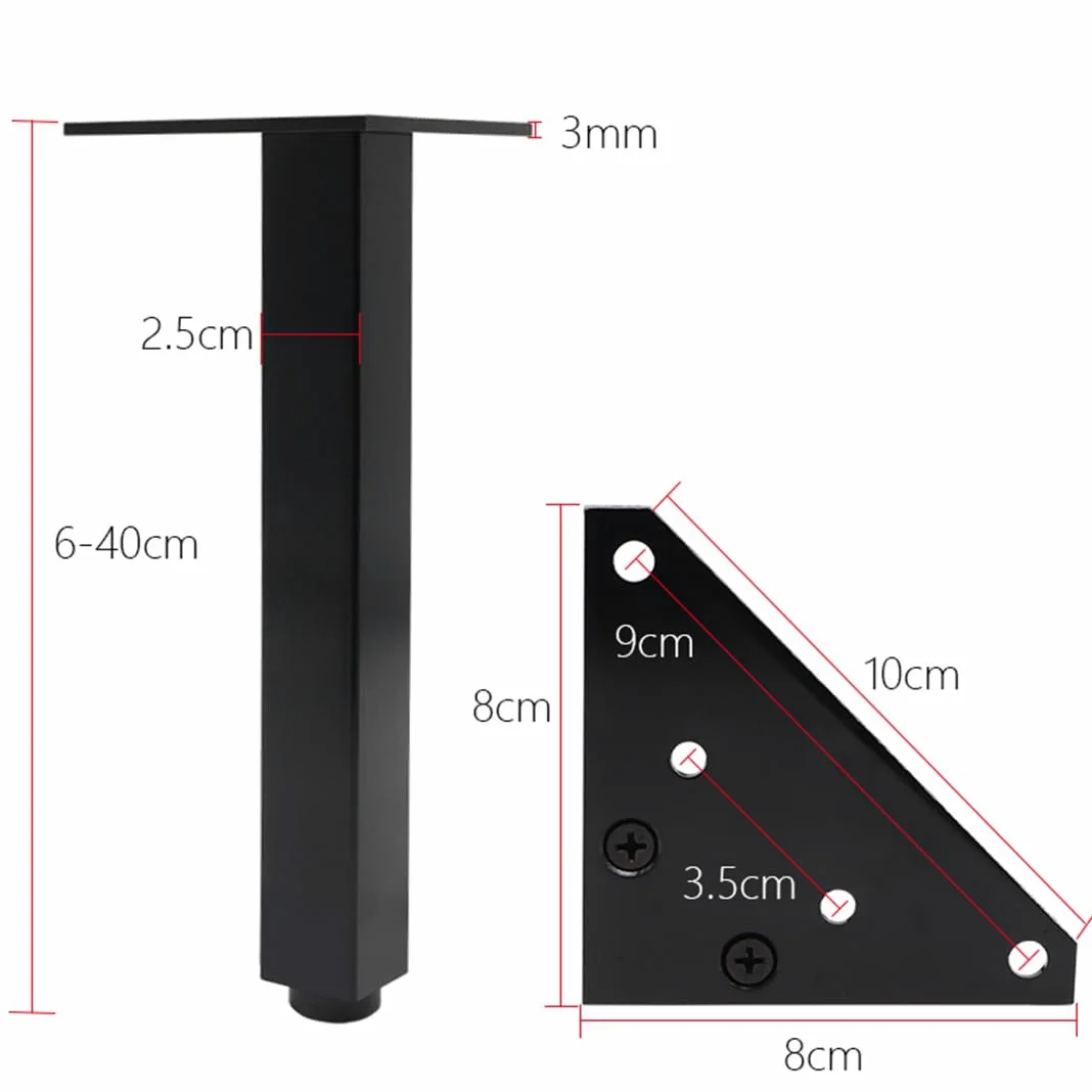 Bianco, 4 Piedini per Mobili Gambe per Mobili Regolabili Alluminio Altezza: 6-40cm Gambe Tavolo Zampe per Divani piede letto Piedi per Letto Piedini Credenza-40cm/15.7"