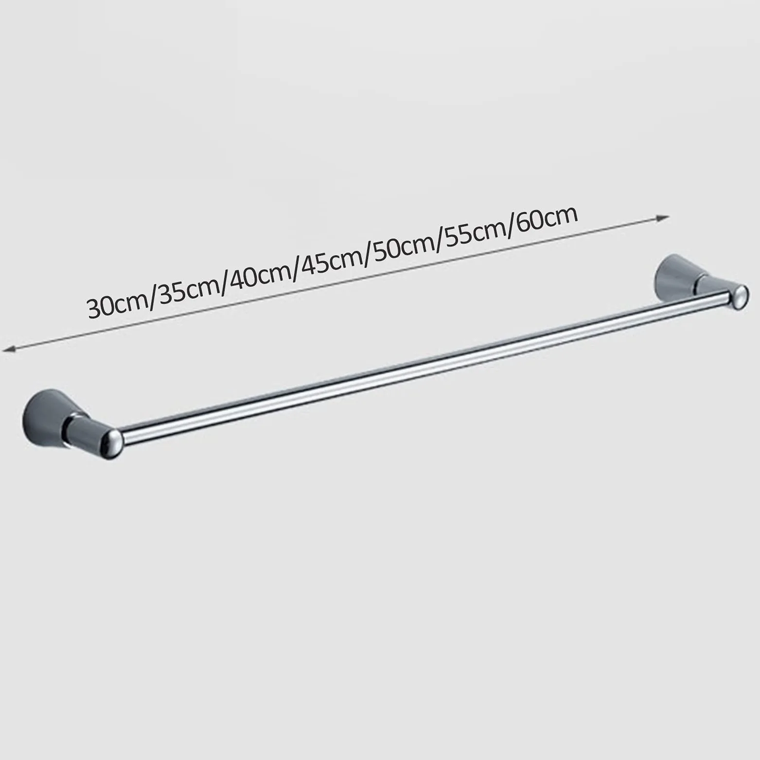 Creativo Portasalviette Rotondo Portasalviette Singolo Appendiabiti A Parete per Hardware Bagno E Cucina, Finitura Argento Lucido Cromo Rame-30Cm-60Cm/55Cm