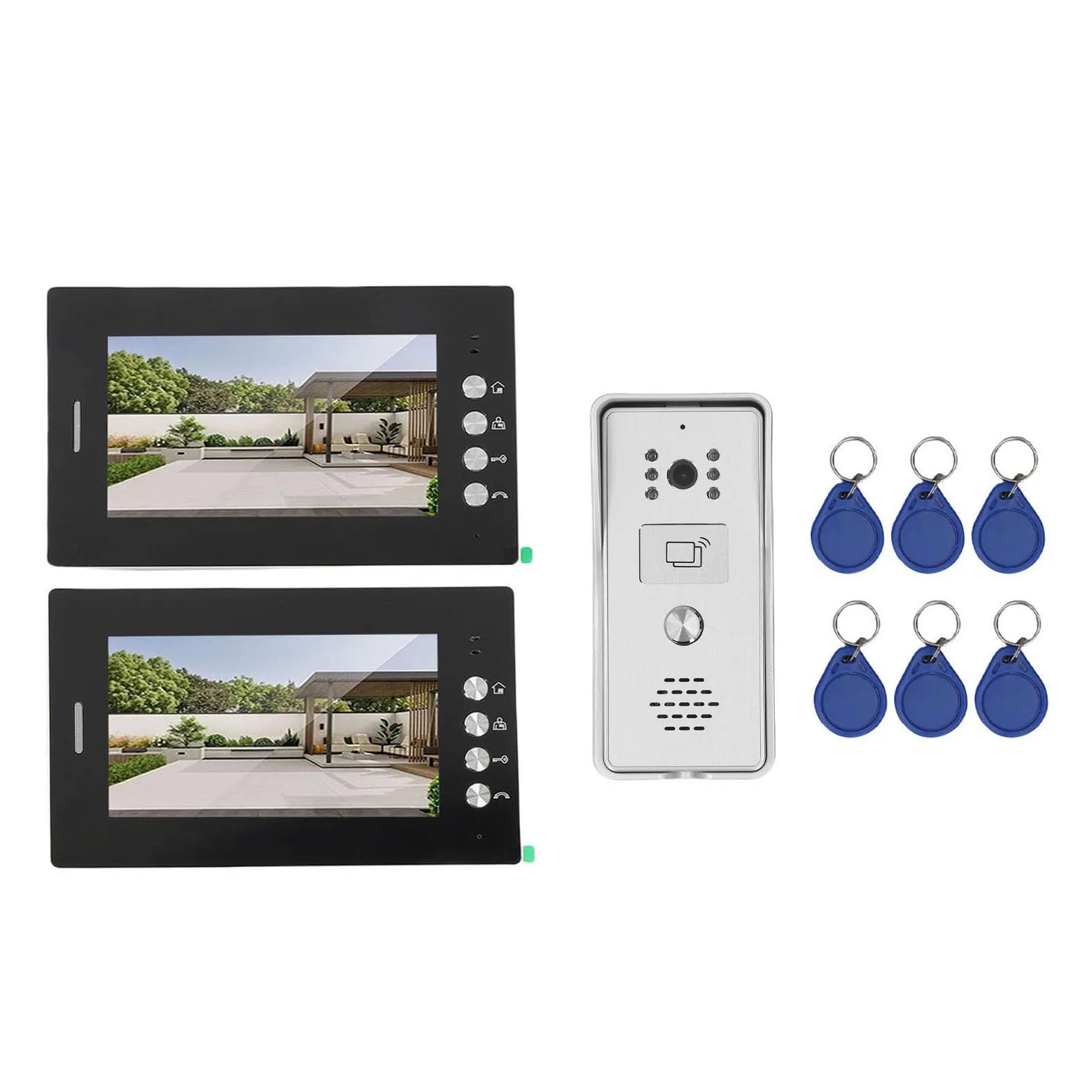 banapoy Videocitofonico 7 Pollici con Monitor Wireless Bidirezionale (Spina europea)