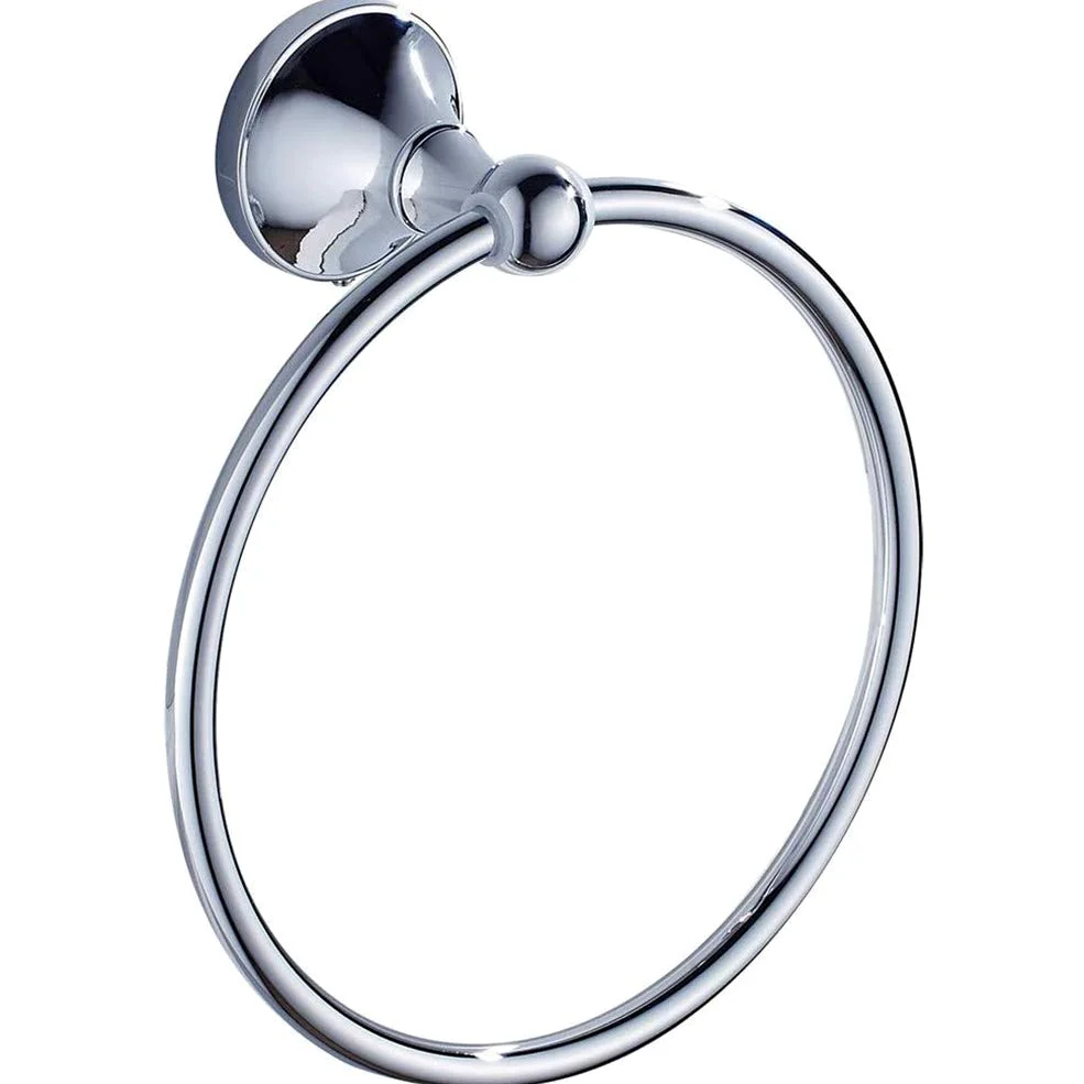 Portasciugamani Anello portasciugamani in Ottone Rotondo Appeso mensola portasciugamani Ciondolo Hardware per Bagno Accessori da Cucina a Parete, Argento