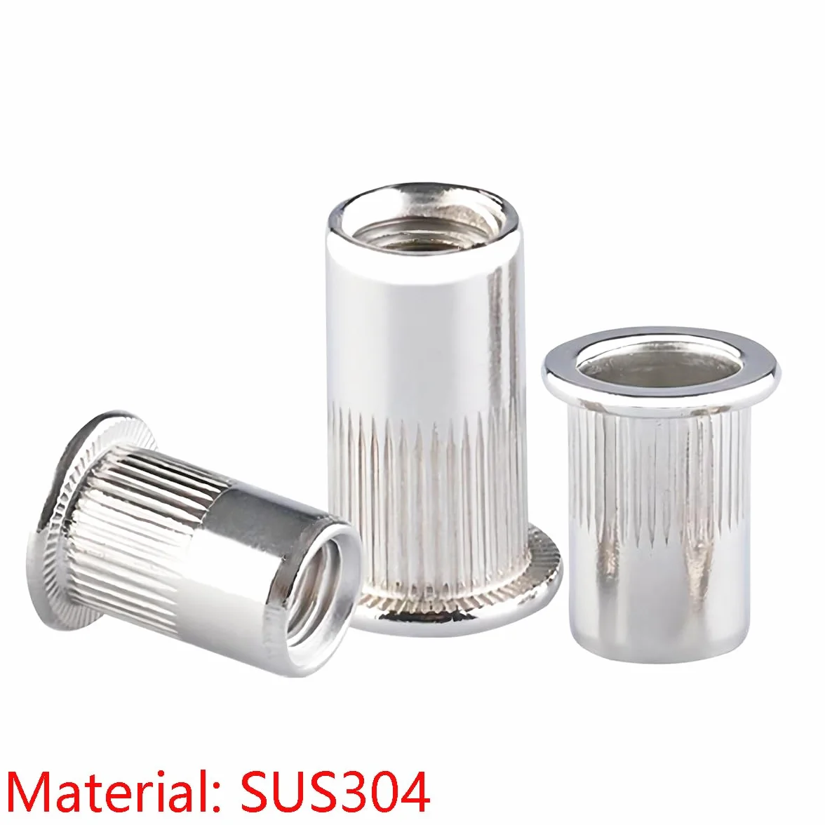 Qrity 50 Pezzi Rivetto a Testa Piatta in Acciaio Inossidabile M5 Dadi Rivetti