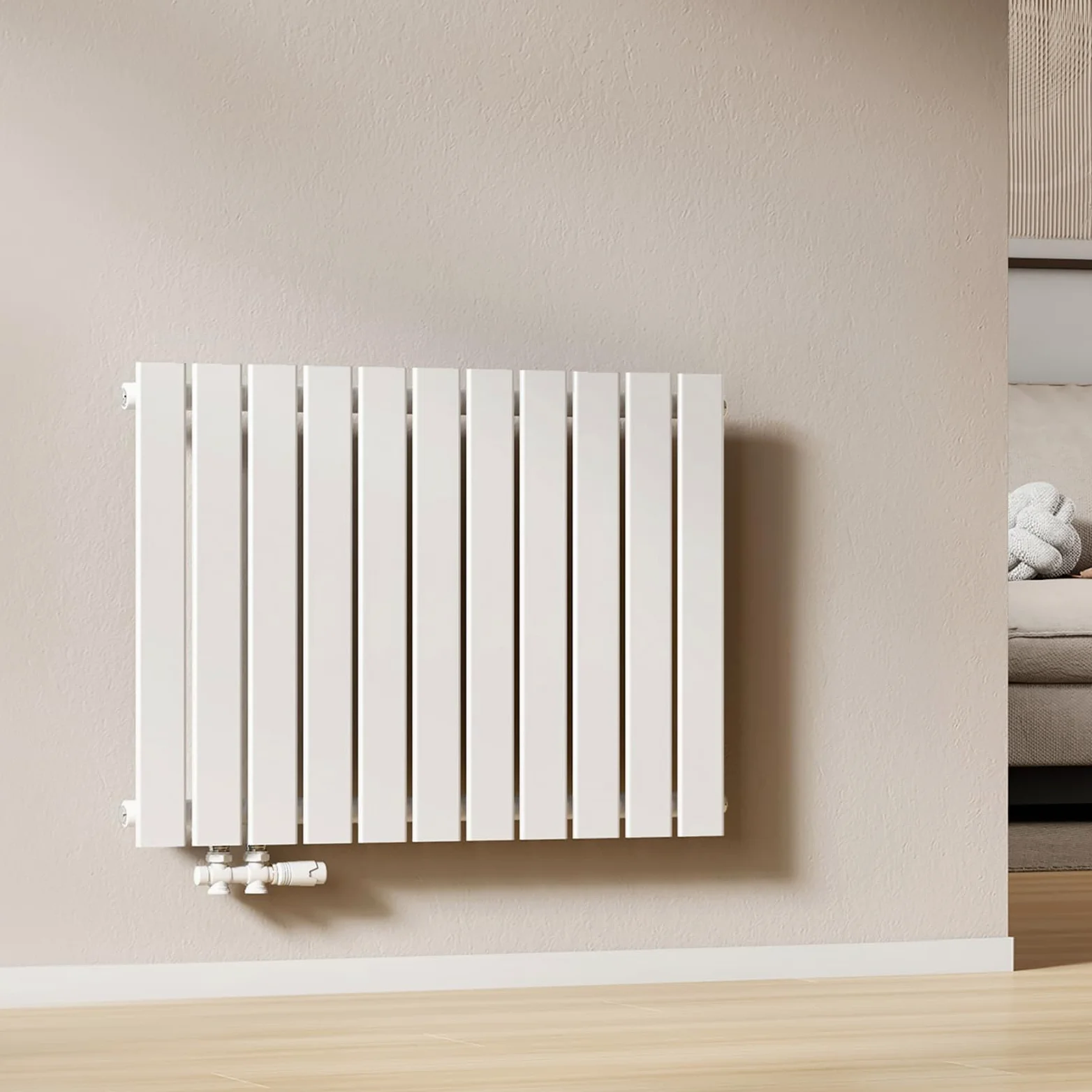 EMKE Radiatore Piatto, 63x85cm, Bianco,Singolo Strato