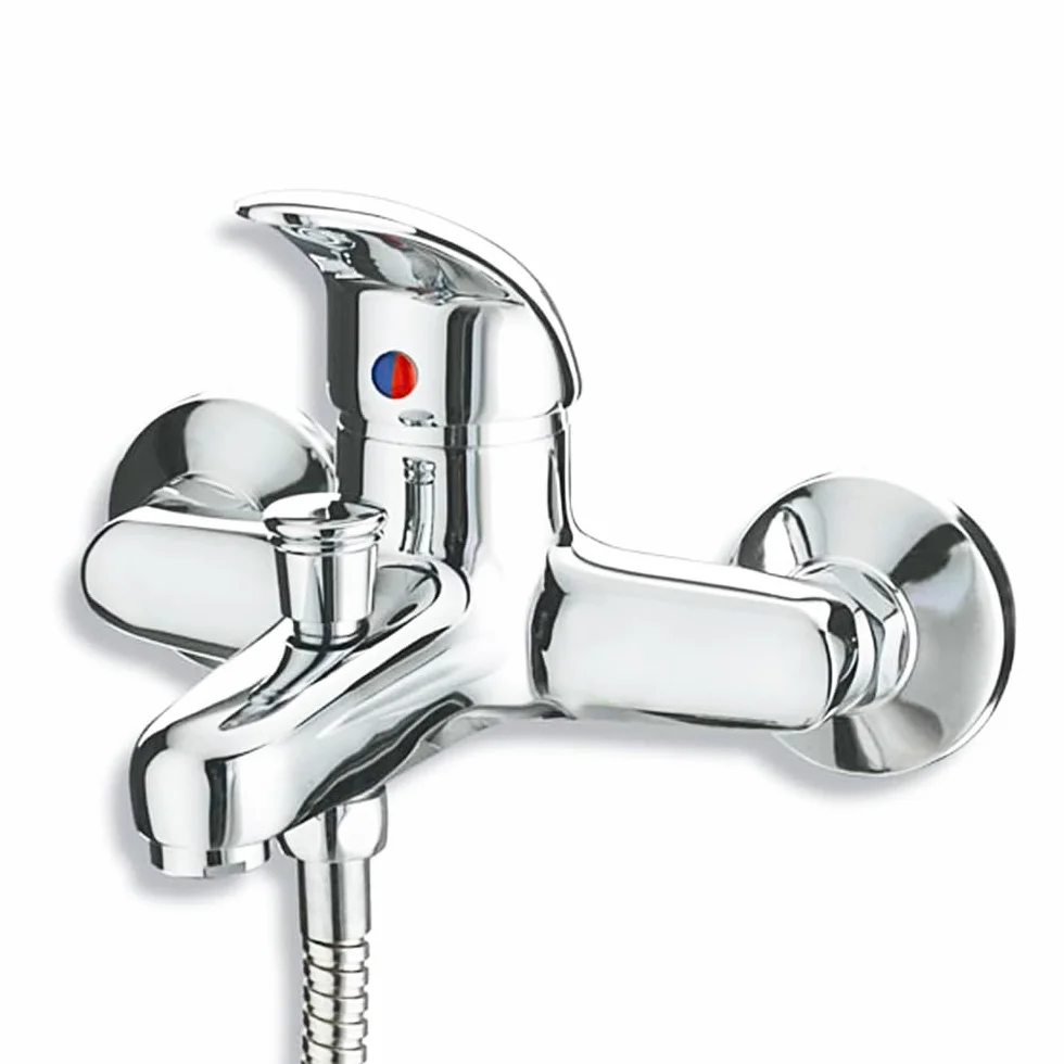 Rubinetto Miscelatore Cromato per Vasca da Bagno in Acciaio Inox