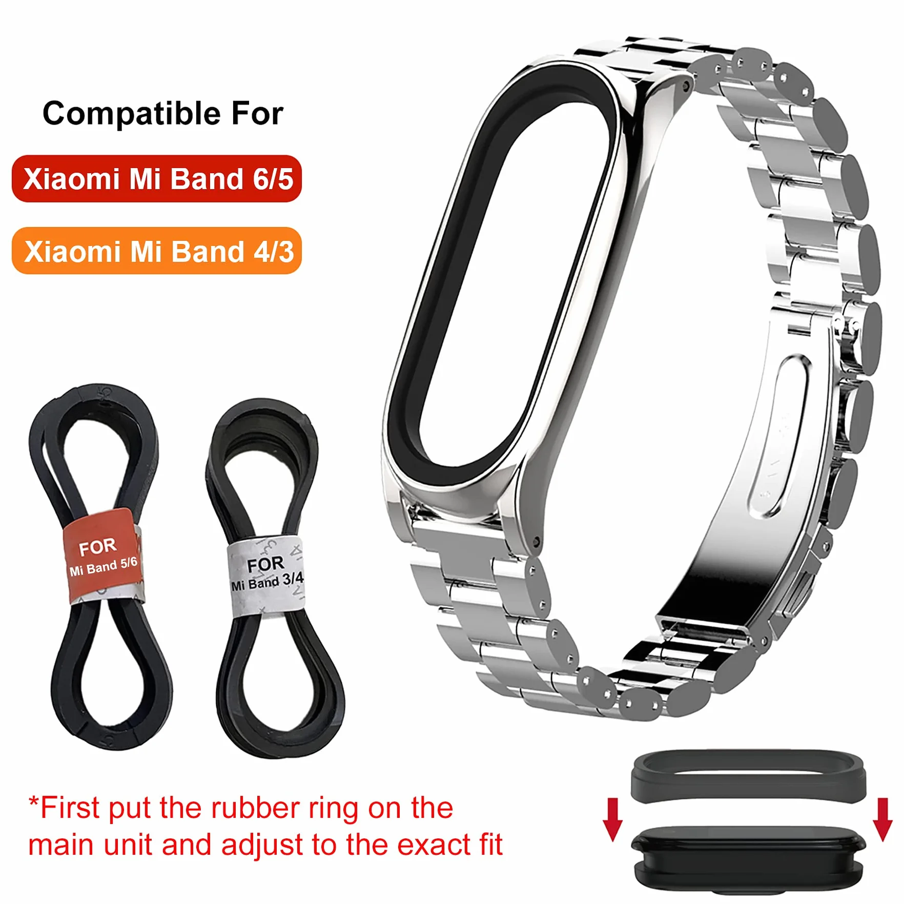 BDIG Cinturino per Mi Band 6 Cinturini Metallo in Acciaio Inossidabile MiBand 5 Bracciale di Ricambio Braccialetto con Links Strumento di Rimozione da Polso Sostitutivo Wristband Cinturini Mi Band 6/5
