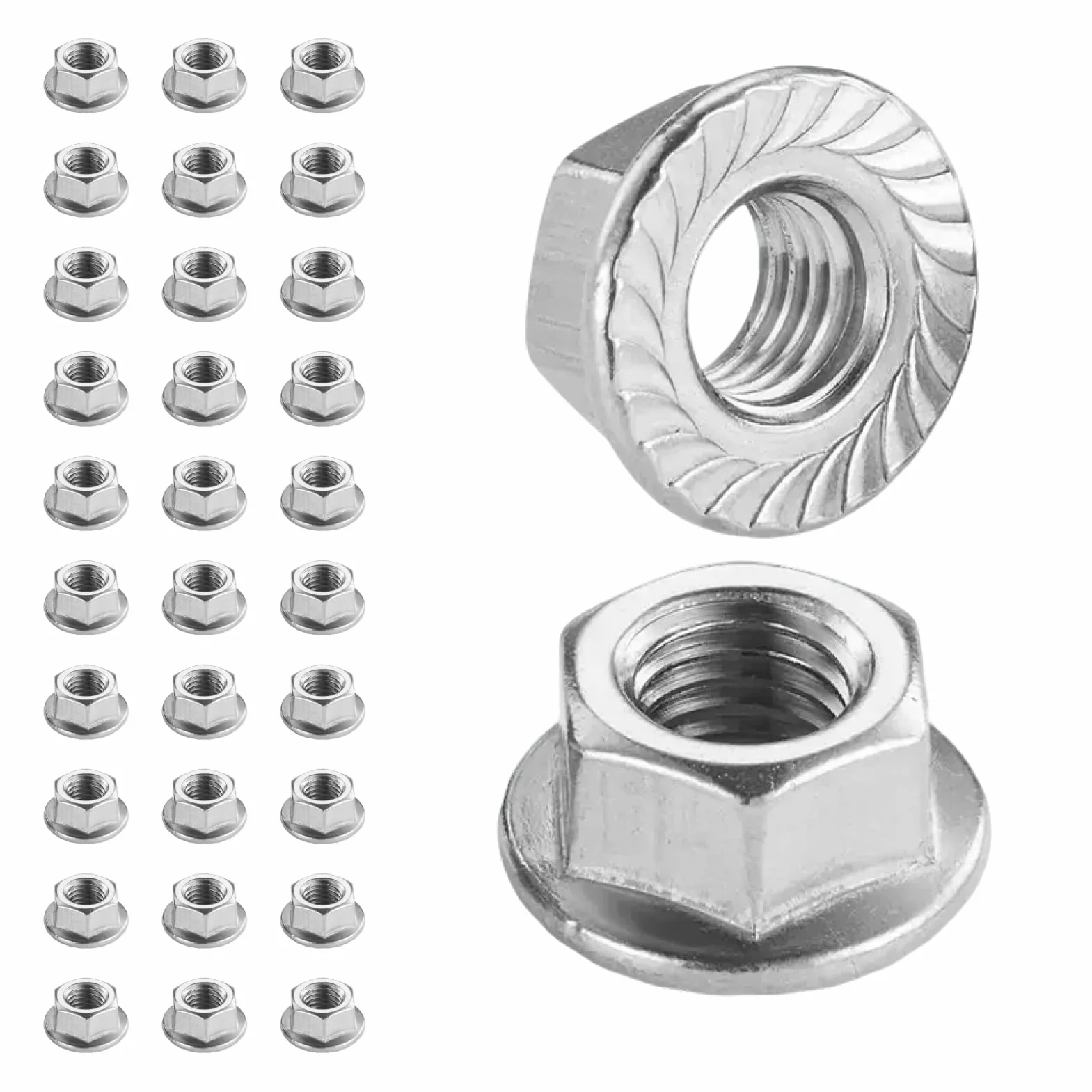 Dadi Flangiati M5 304 Acciaio Inox DIN 6923 ISO 4161 Dado Esagonale per Viti Ø 5mm