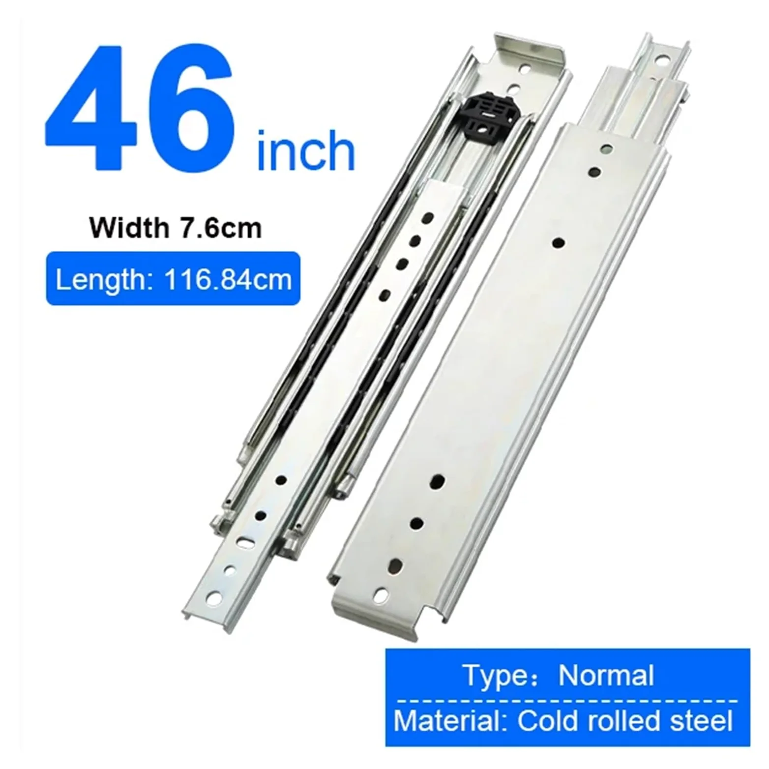Guide for cassetti for carichi pesanti 18"-60" - Capacità 500 libbre, estensione completa, resistente all'erosione, funzionamento regolare 1 pz(1168mm)