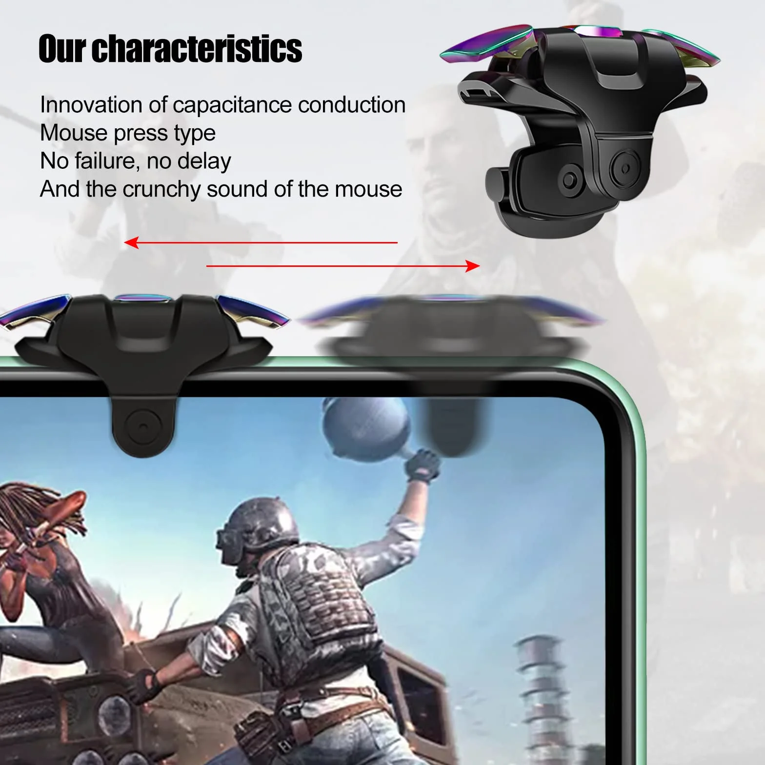 Newseego PUBG Mobile Game Trigger, PUBG Mobile Phone Trigger L1R1 Armor Style Colorful Pubg Game Trigger Spara Joystick di Controllo Sensibili Aim & Fire Game Pulsante Telefono per PUBG