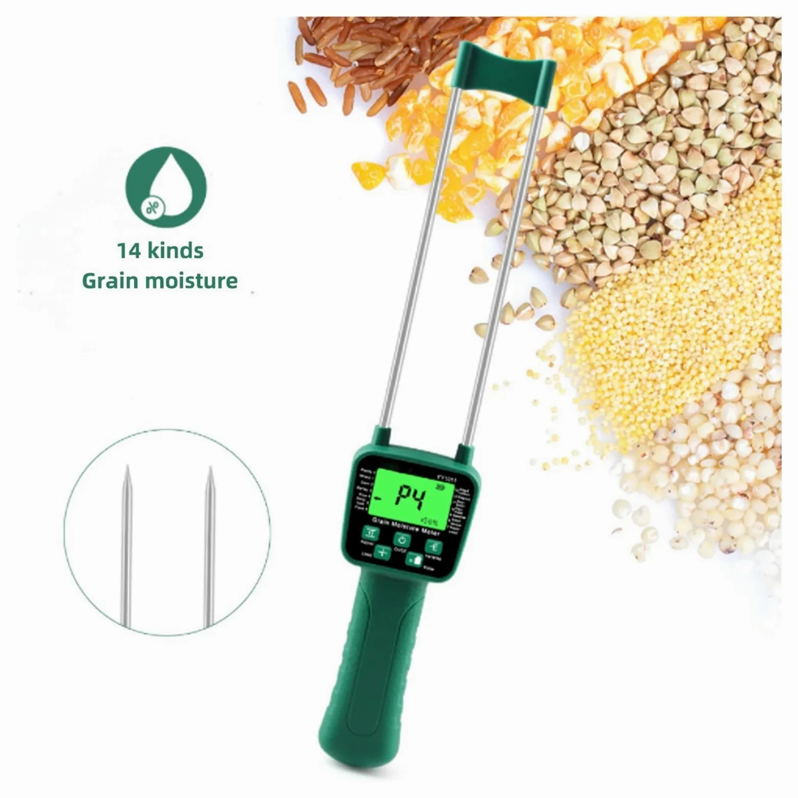 Misuratore Di Umidità Del Fieno Grano E A Soia Display LCD Con Trasmissione Vocale,Controllo accurato