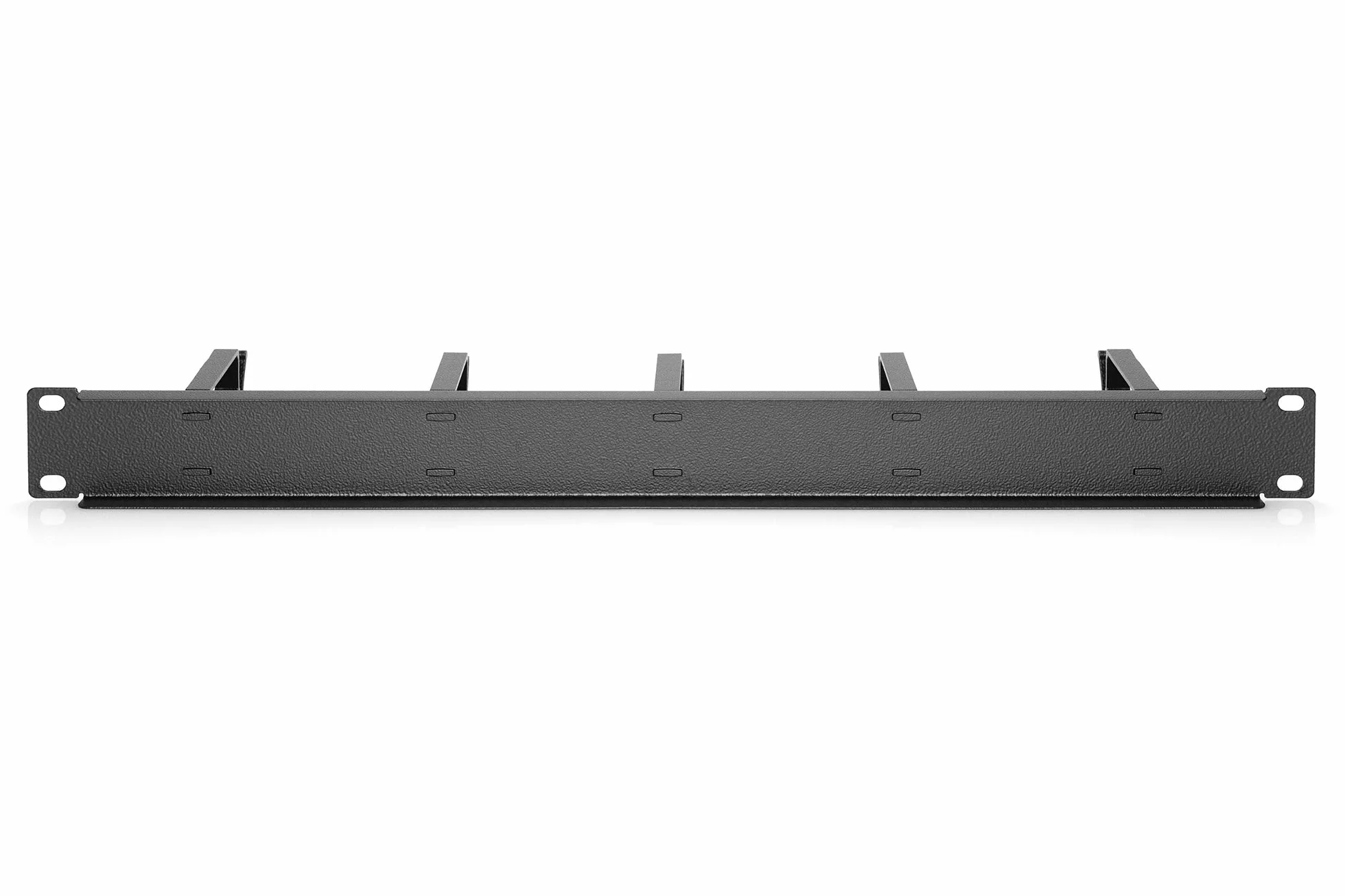 Digitus Pannello ponticello cavi - 1U - 5 staffe di guida 40 x 60 mm - 19 pollici - armadio di rete - cavo patch - nero, Cavo pannello di gestione 1U - 5 anelli di cavi