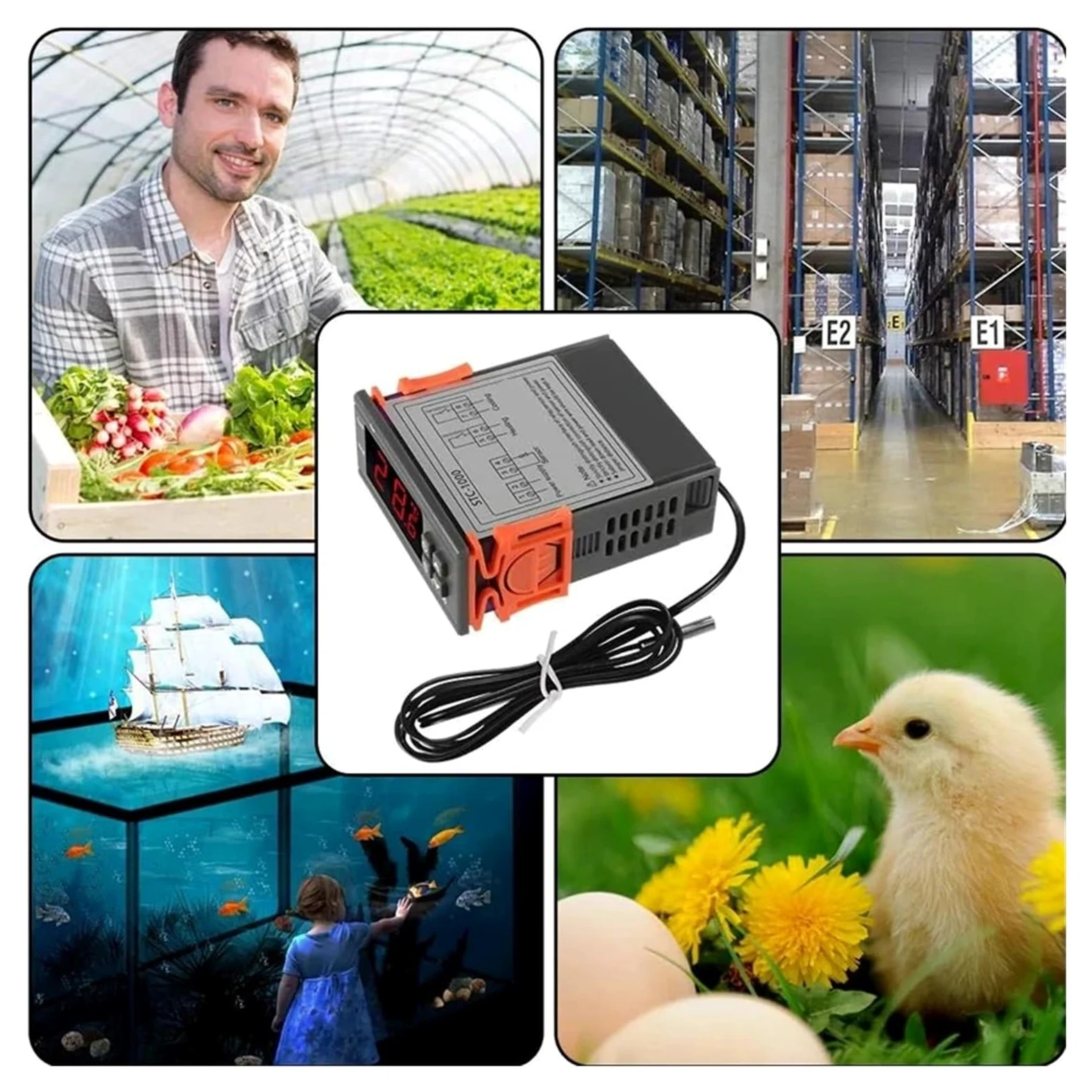 Smart STC-1000 Regolatore di temperatura LED Termostato digitale Termoregolatore Incubatore Relè Riscaldamento e raffreddamento 12 V 220 V