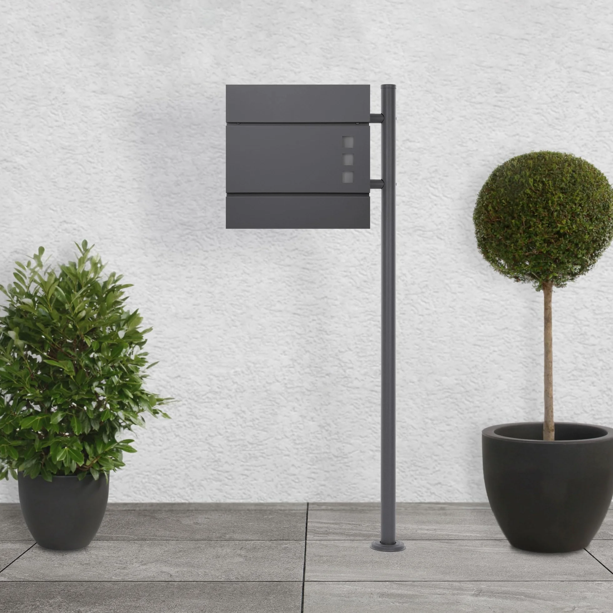 Supporto per Cassetta delle Lettere in Acciaio Inox Verniciato a Polvere Antracite 120 cm