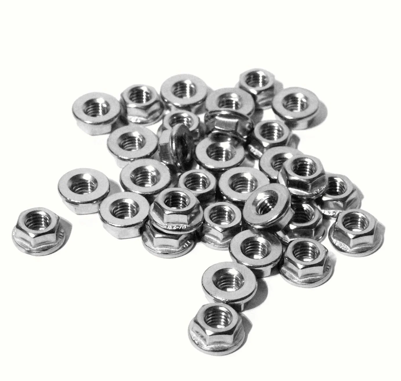 Dadi flangiati M8 DIN 6923 acciaio inox A2 V2A 25 pezzi