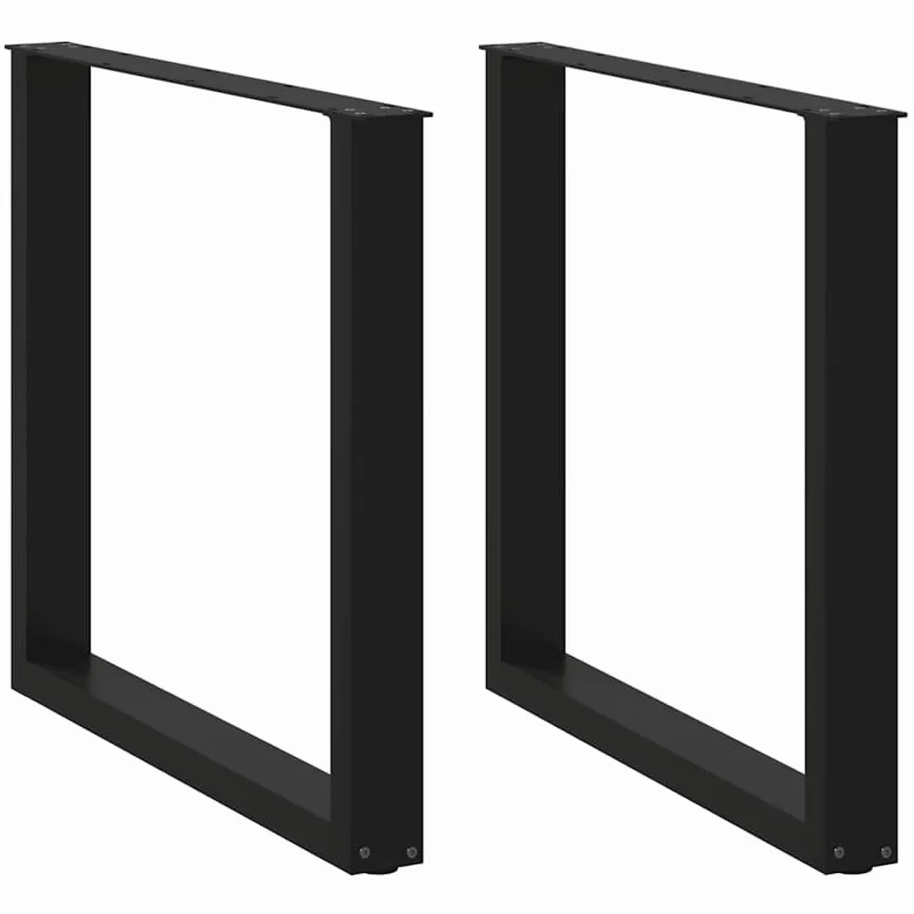 vidaXL Gambe per tavolo da pranzo a forma di U 2 pz nere 80x(72-73) cm in acciaio