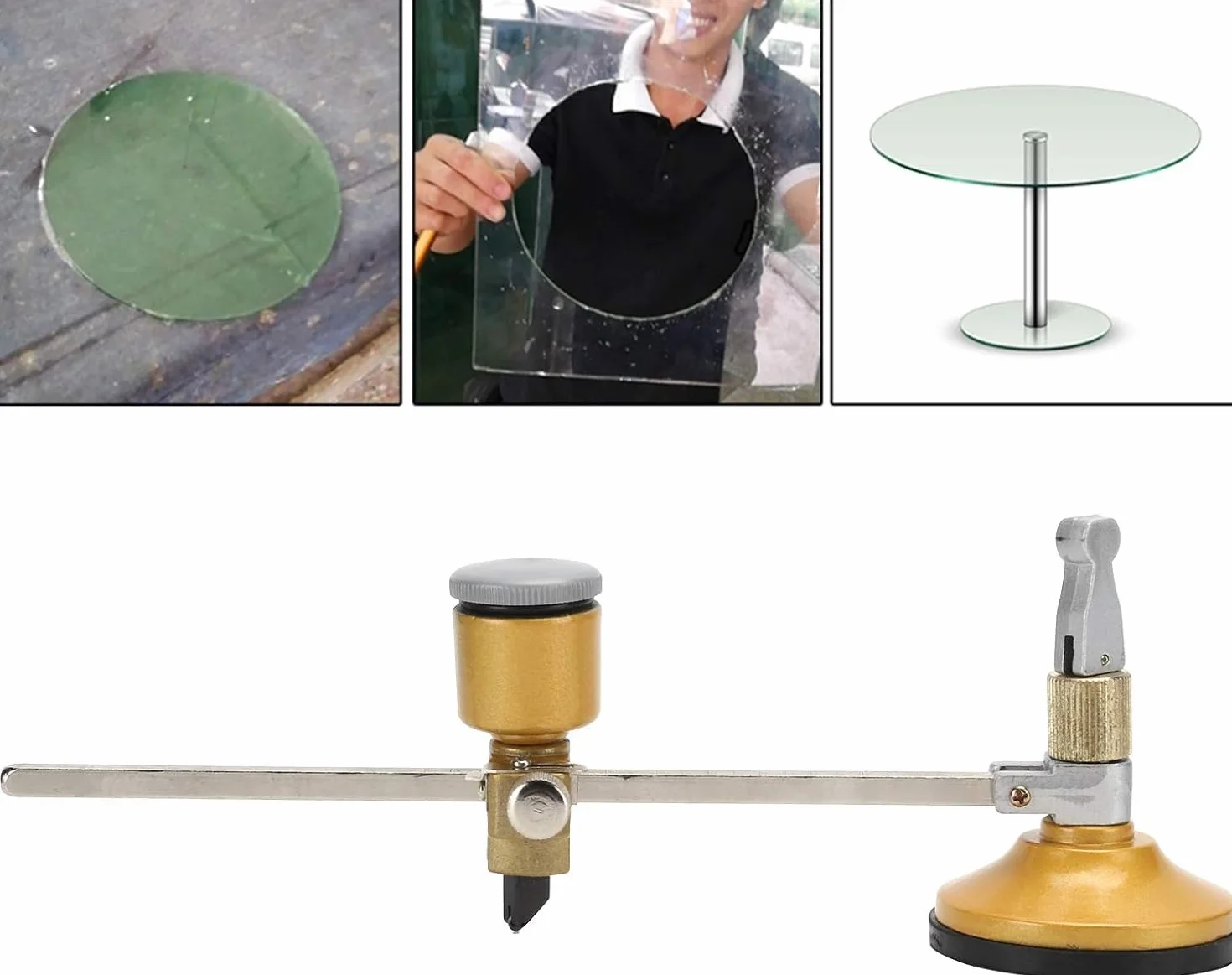 Utensili per il taglio del vetro, Compasso da 40 cm Taglierina circolare per piastrelle in ceramica di vetro Taglierina circolare con ventosa