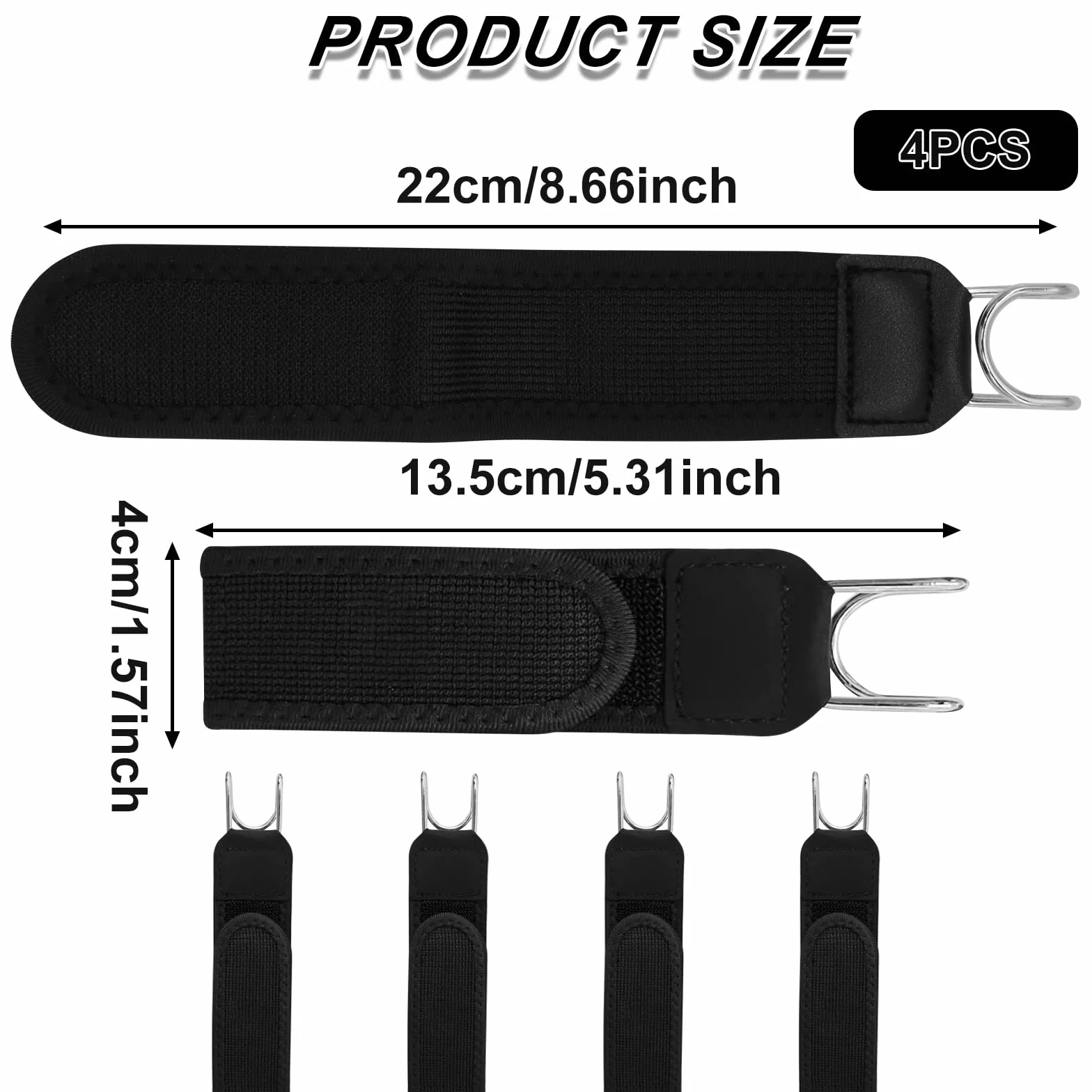 Cintura Elastica con Accessori in Metallo 4 Pezzi per Attrezzi Uomo