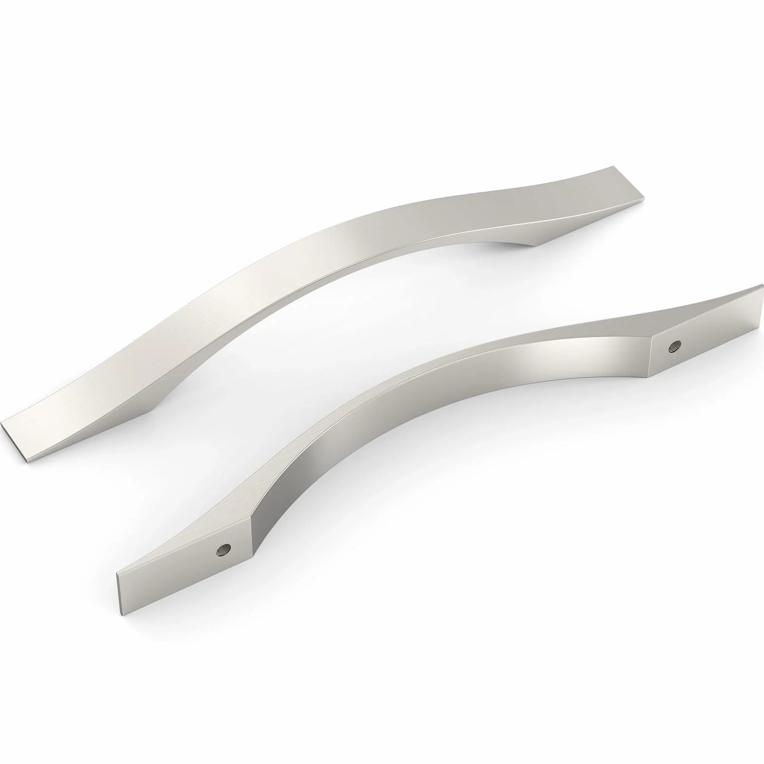 FURNIWARE 10 maniglie per armadi, maniglie per mobili, nichel satinato spazzolato, distanza tra i fori, 128 mm, maniglie per mobili, cassetti, credenze da cucina, armadi, maniglie per cassetti