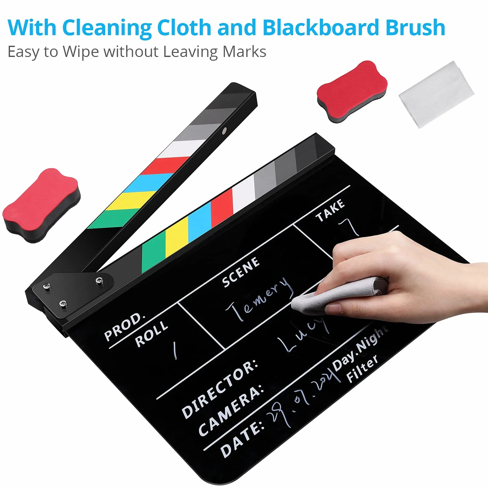 Cinematografico di Film Clapper, Acrilico Assicella Secco Acrylic Plastic Ciak Cinematografico, Multicolor